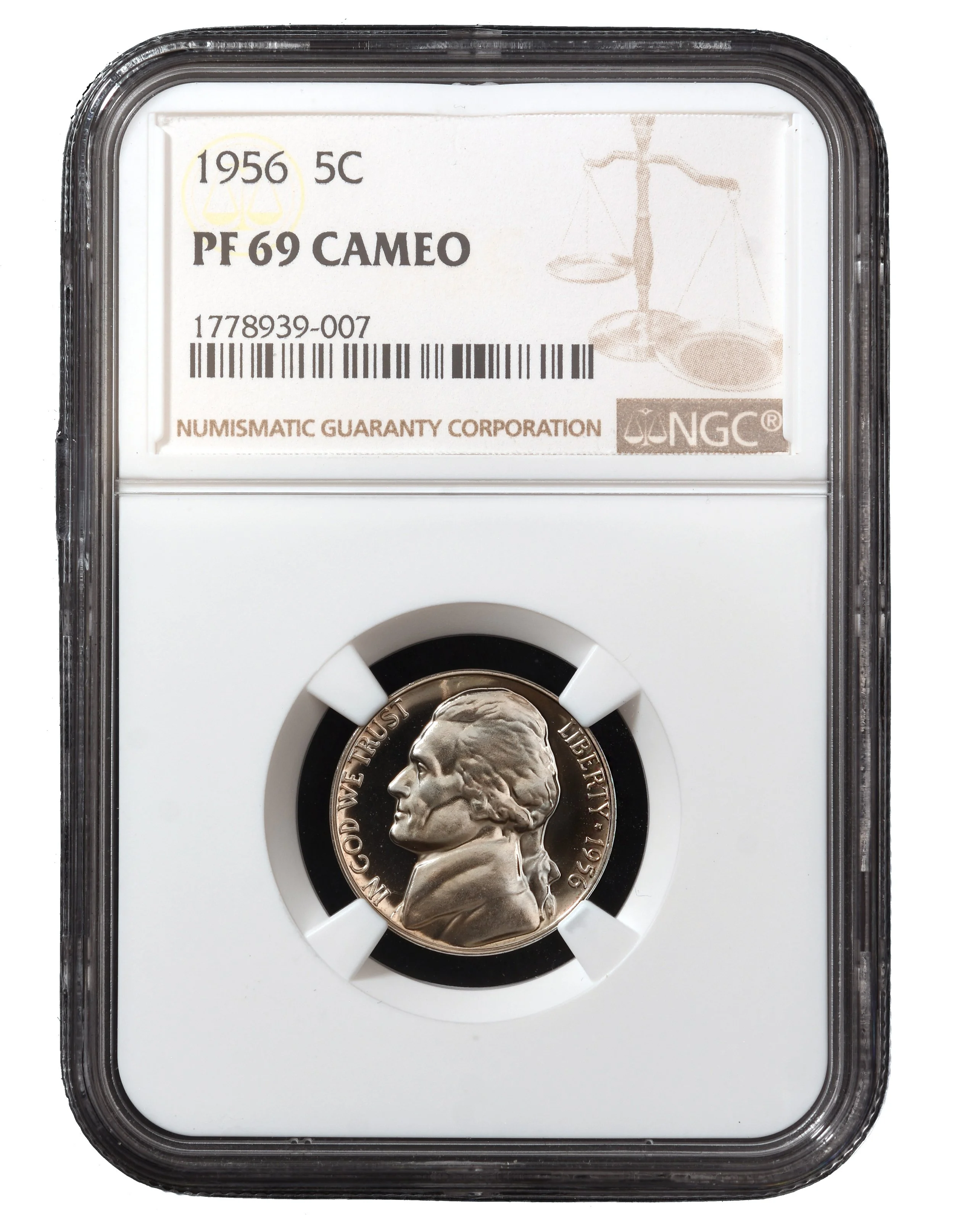 1956 JEFFERSON NGC PF 69 CAMEO