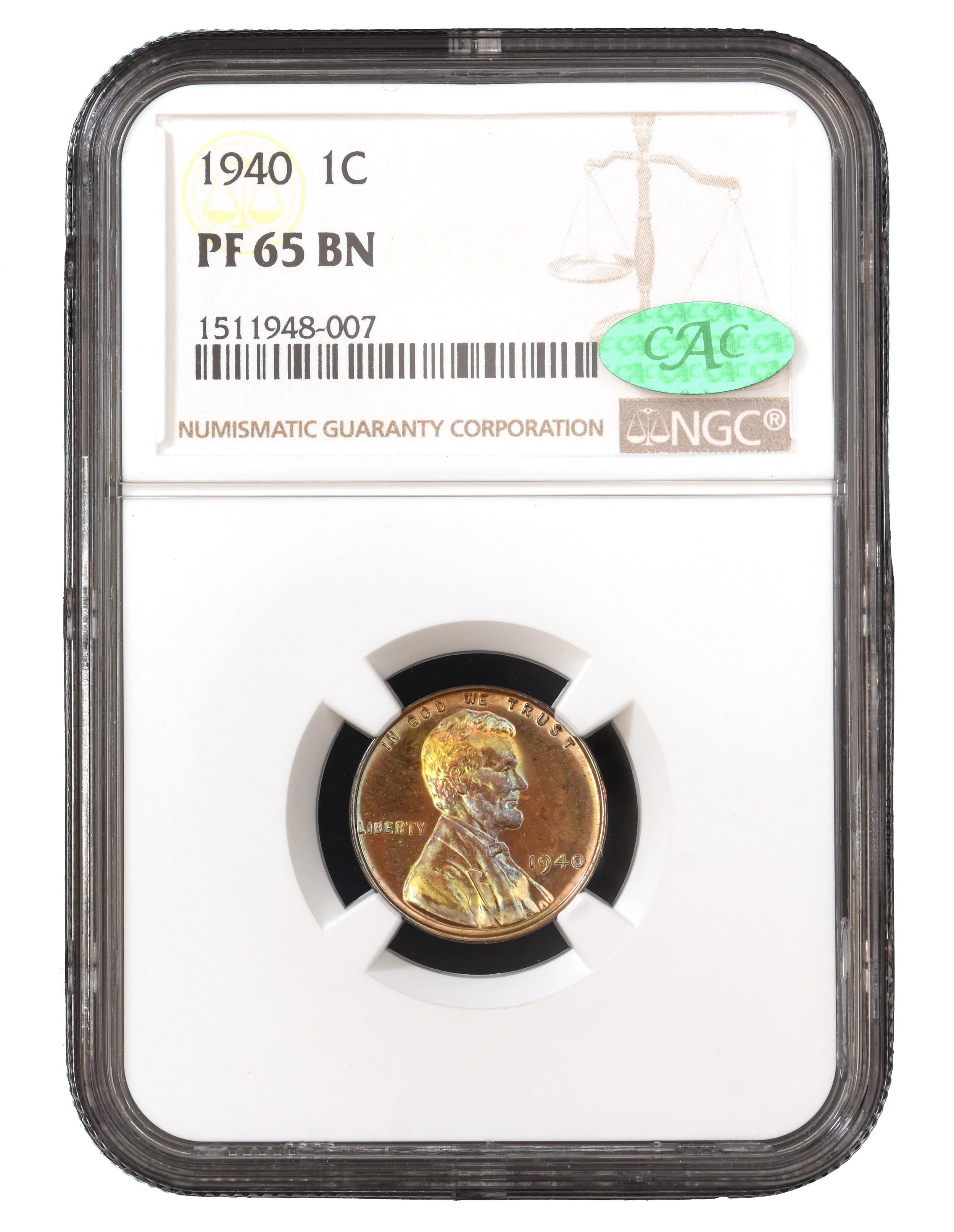 1940-P LINCOLN NGC PF 65 BN CAC