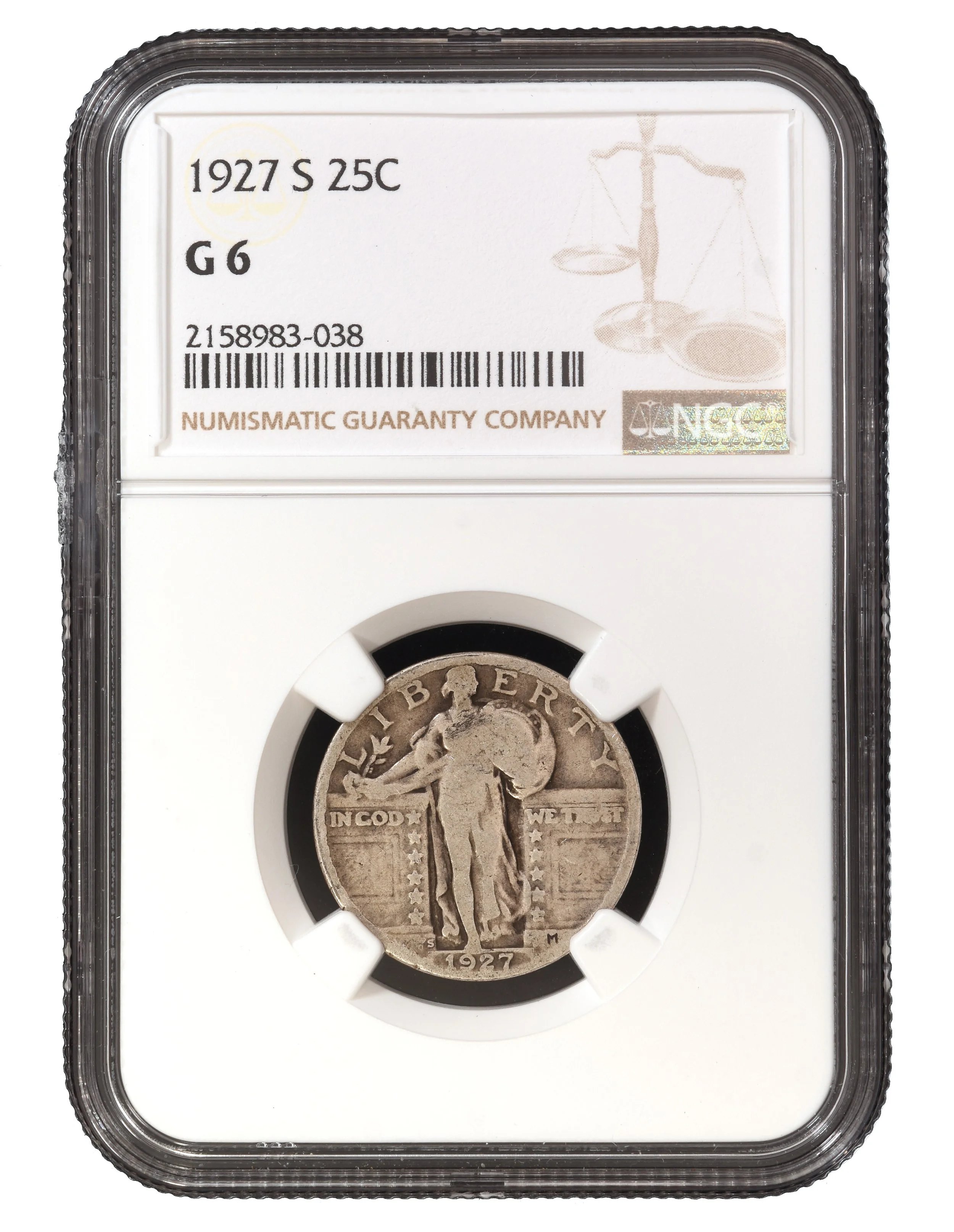 1927-S STANDING LIBERTY QUARTER NGC G6