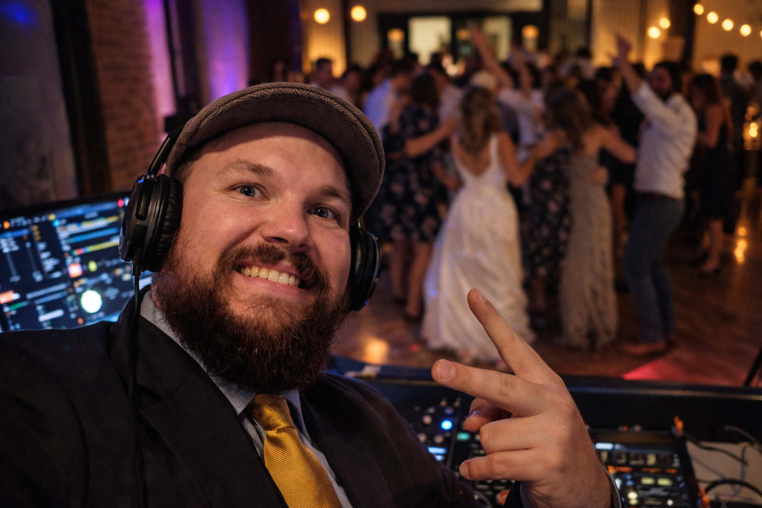 DJ Jazzy Josh hosting a wedding reception and covering sound and MCing for the flow of the event
