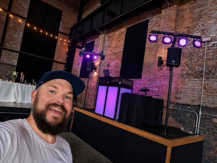 Wedding DJ setup at The Millbottom Jefferson City