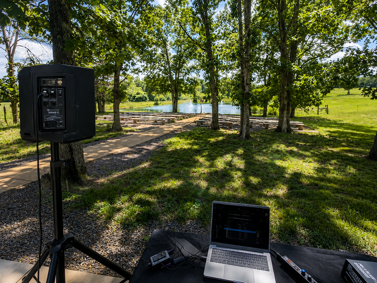 Wedding DJ setup at Berkshire Ridge