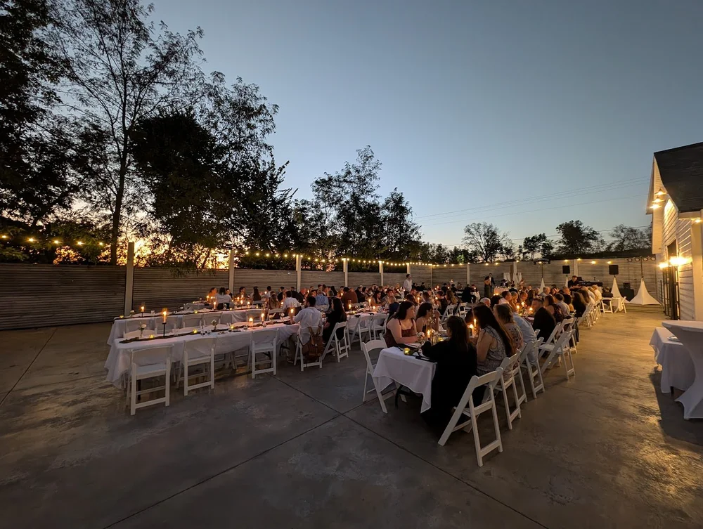 Wedding uplighting and reception setup