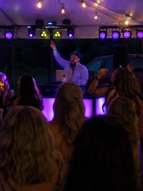 Packed wedding dance floor