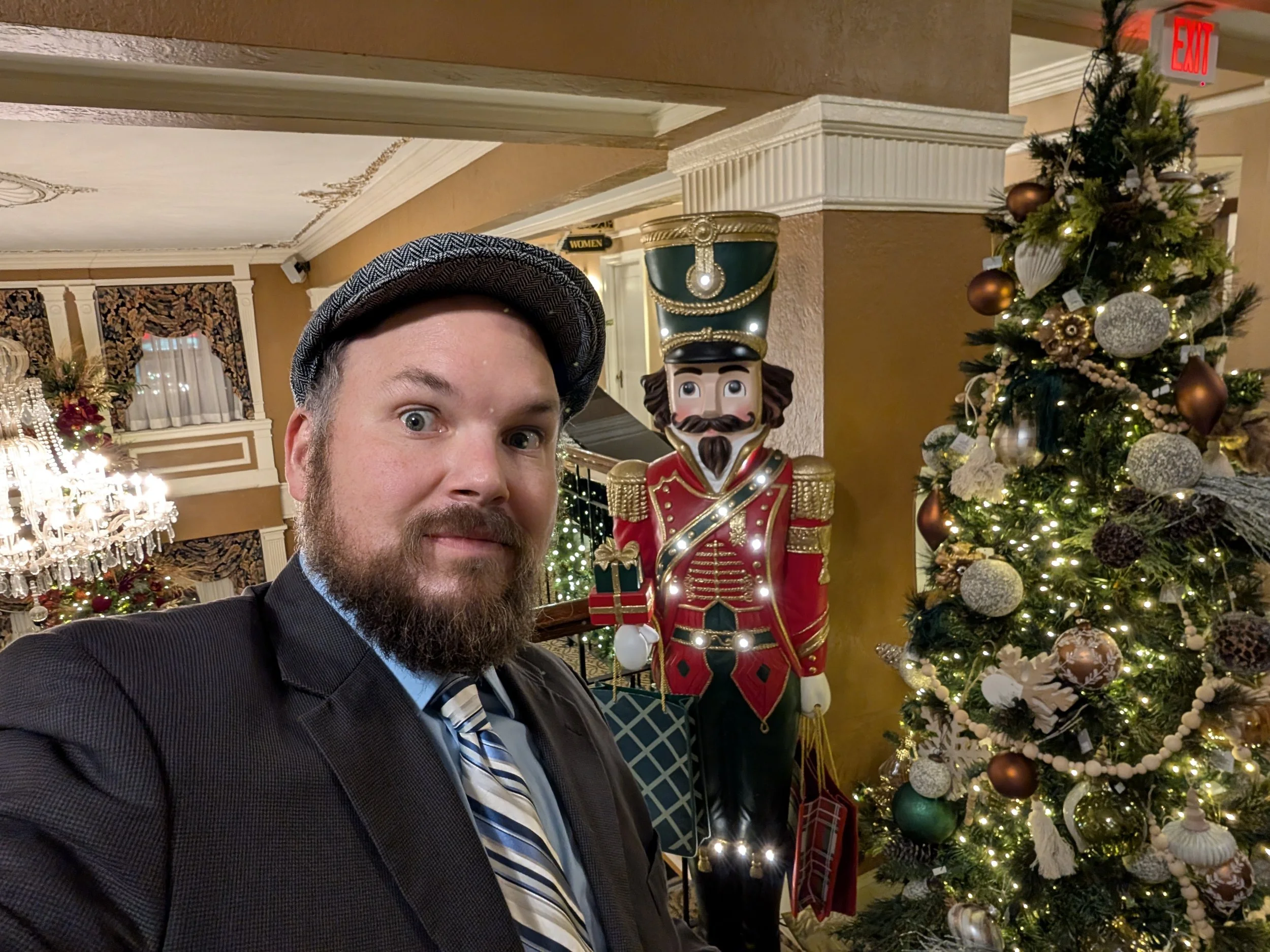 Dj Jazzy Josh on site at a christmas wedding hosting and running sound and music