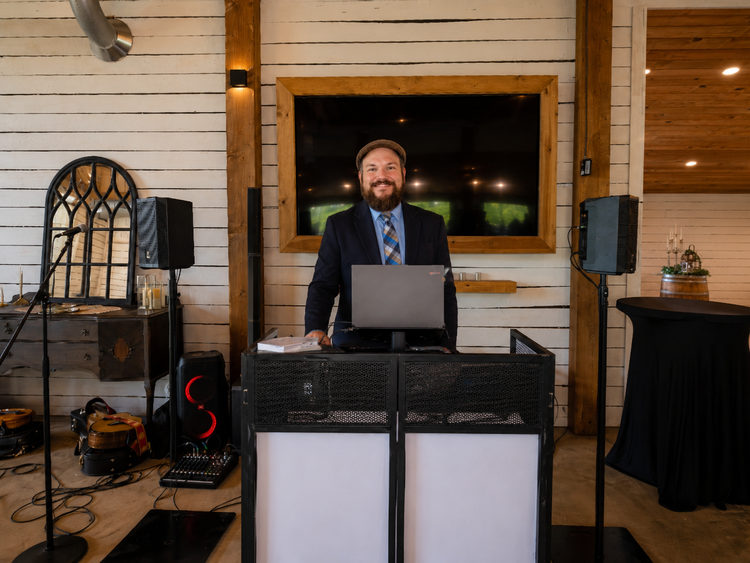 Jazzy Josh DJ ceremony setup at Berkshire Ridge wedding