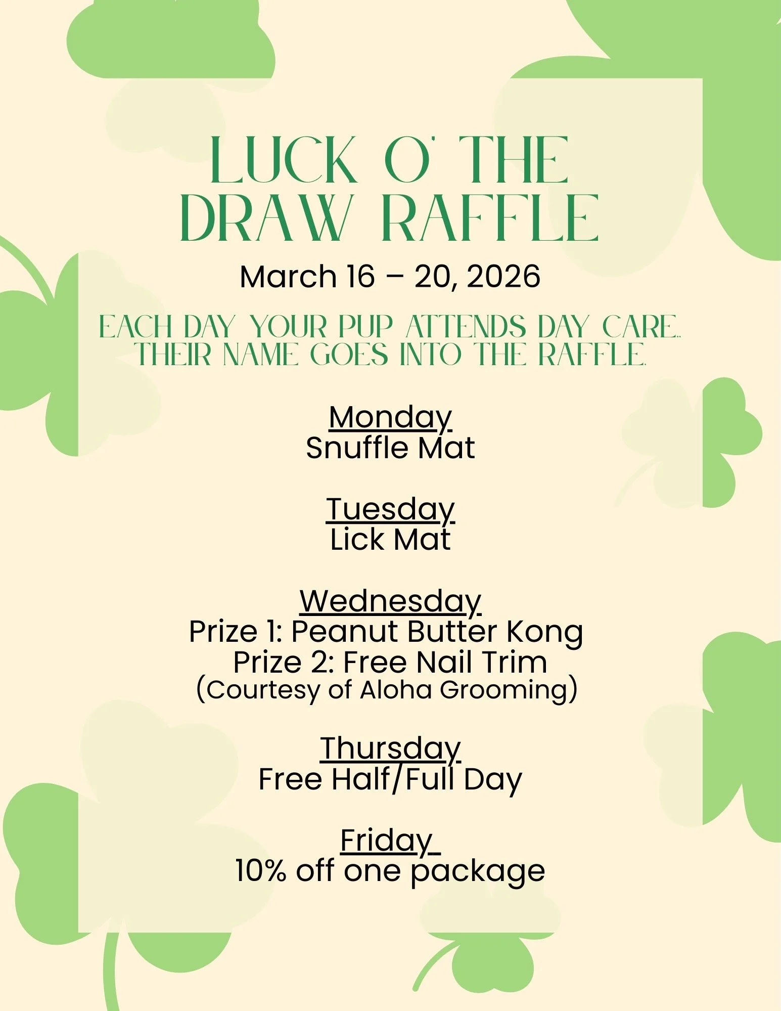 Luck O' The Draw Raffle
