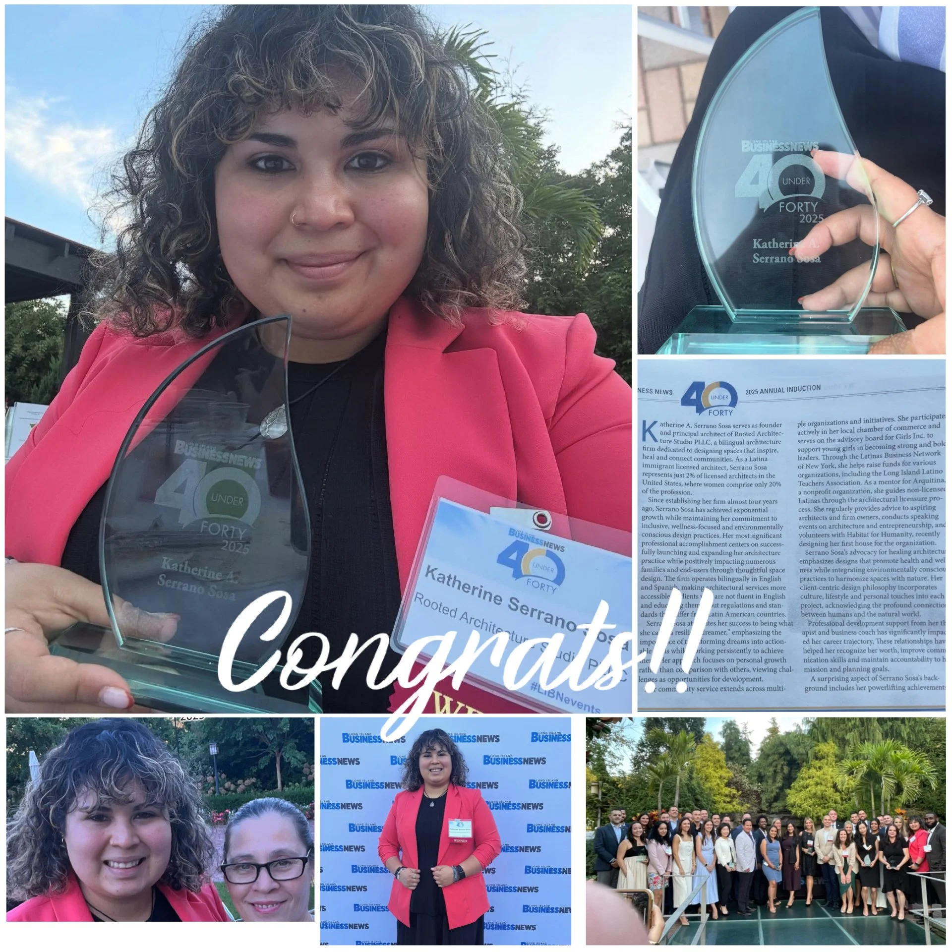 🌟 Congratulations to GCBA Member Katherine Sosa of Rooted Architecture! 🌟

We are so proud to celebrate Katherine on being named a 2025 Long Island Business News 40 Under 40 Award Honoree at just 32 years old! 👏🎉

Since 1998, Long Island Business