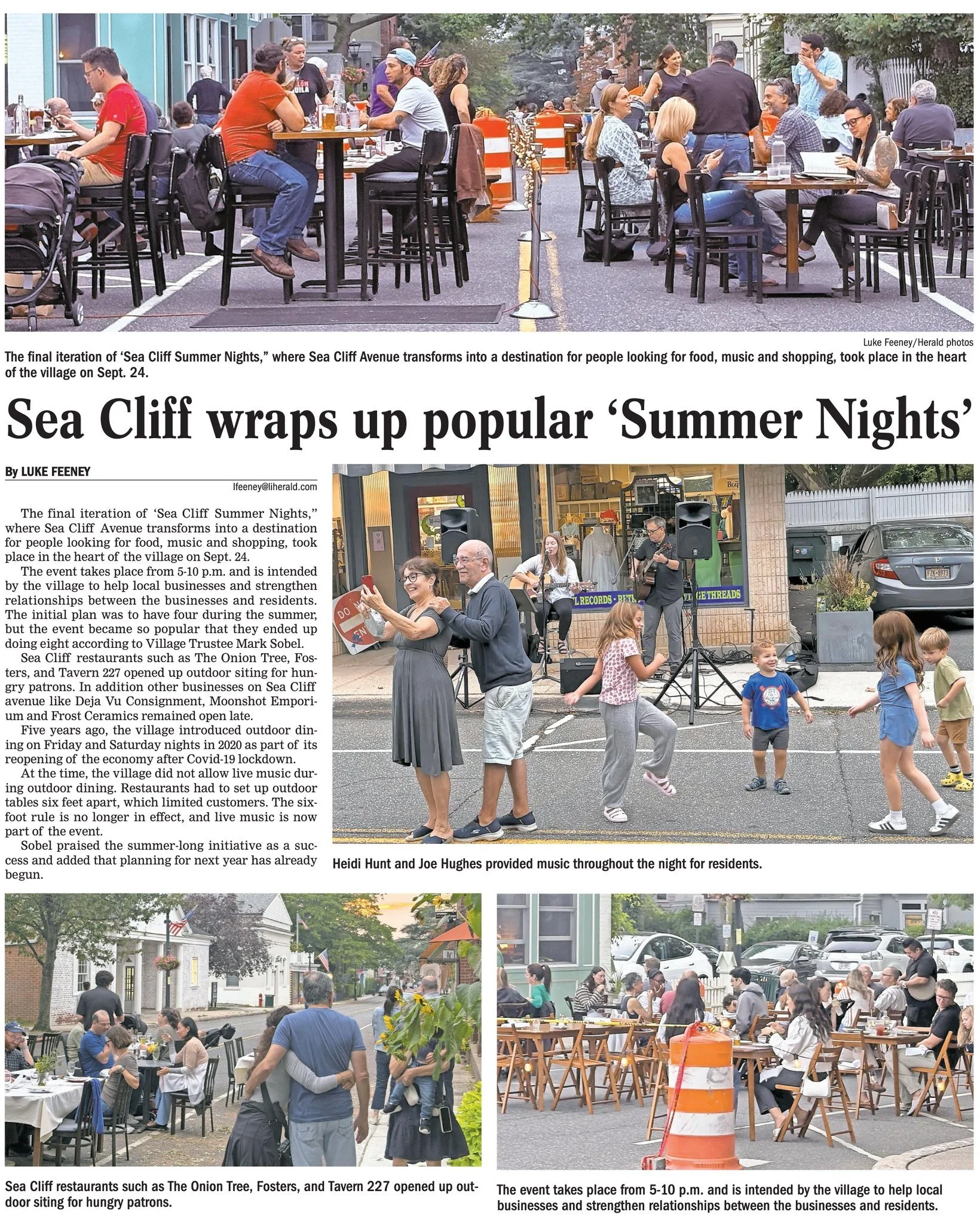 🌅✨ What a summer it&rsquo;s been in Sea Cliff!

Sea Cliff's Dine Alfresco nights brought the community together once again &mdash; friends, families, food, and fun filling Sea Cliff Avenue with laughter, live music, and great memories. From the amaz