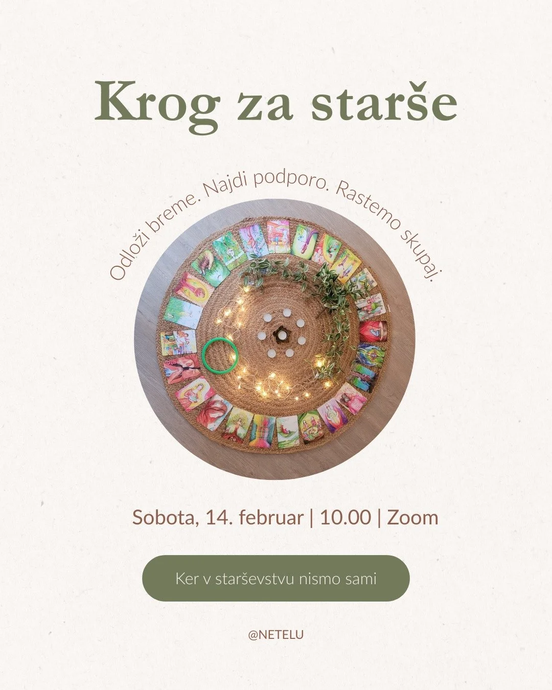 Februarja se znova srečamo na STAR&Scaron;EVSKEM KROGU ✨

Mogoče malo bolj utrujeni, kot smo si predstavljali na začetku leta, a z isto željo, da ne hodimo po te poti sami. Da smo bolj povezani, tako s sabo, kot drug z drugim.

Star&scaron;evstvo je 
