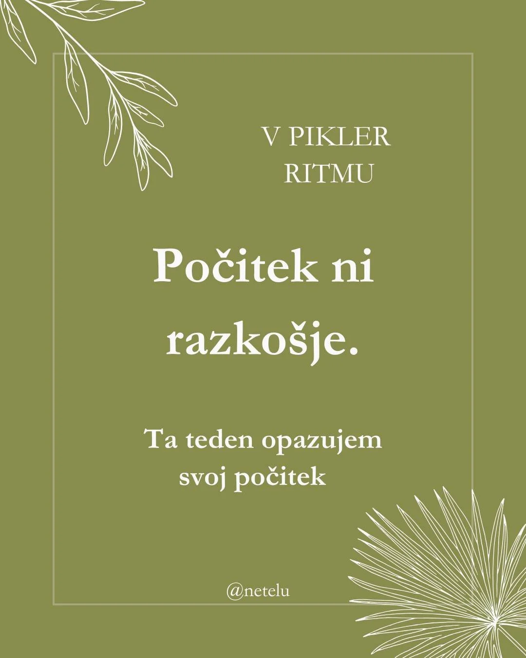 Kdaj si dovolim odmor? 

Morda med otrokovim spanjem, morda med igro? 

Ni sebično, ampak je nujno. 

Kajti, ko si dovolim odpočiti, sem nežnej&scaron;a, mehkej&scaron;a, lažje prisotna. 🌿

#pikler #zavestnostar&scaron;evstvo #spo&scaron;tljivoodra&