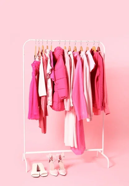 rack-pink-clothes-shoes-on-600nw-2381607695.webp
