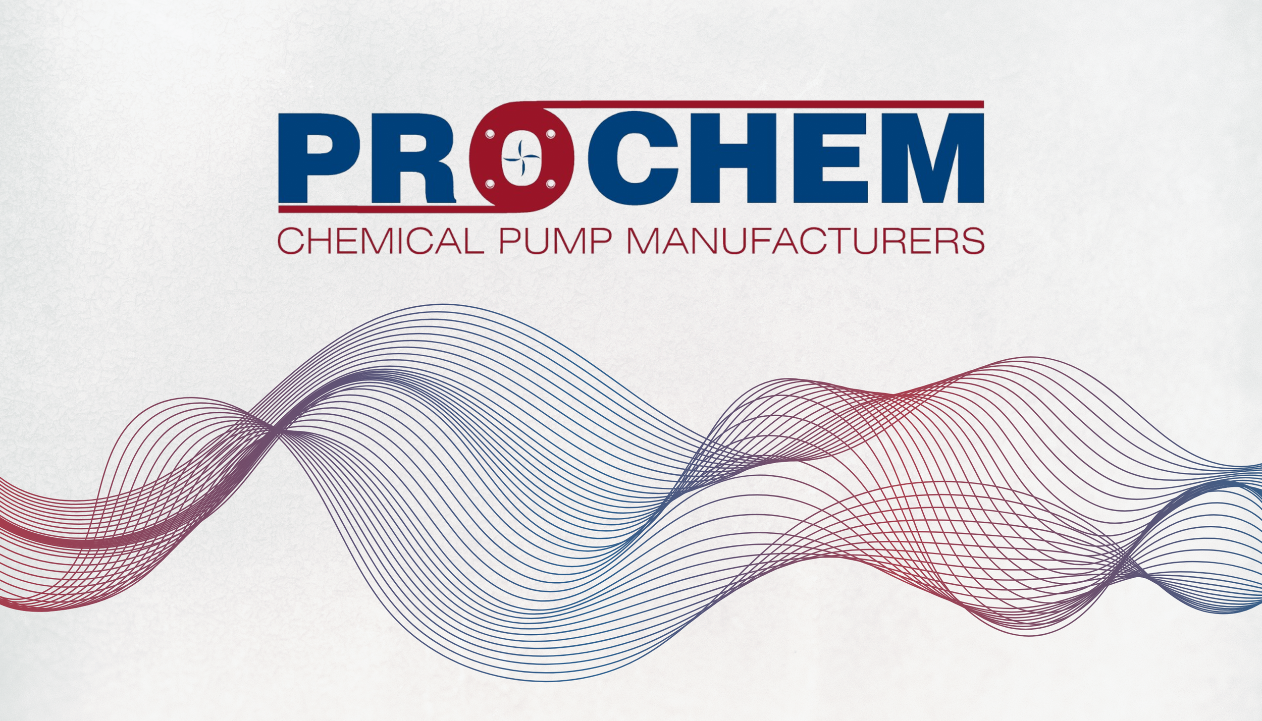 Logo for ProChem, a chemical pump manufacturer, with a stylized wave pattern in red and blue.
