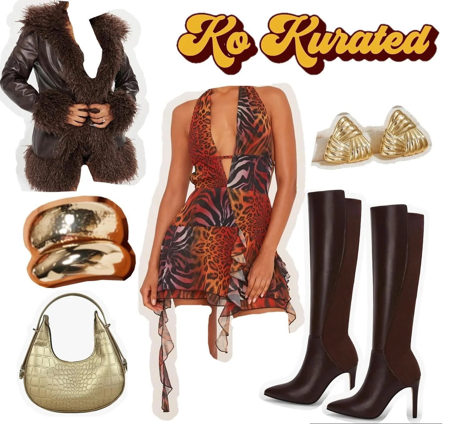 Ready to make a statement at night ? 🪩

Here's Foxy Brown 🤎🔥 ; a look created for a client earlier this fall. 

The inspiration for this look was a cool fall night. 

The goal - command attention with a vibrant dress paired with a fun fur trim on 