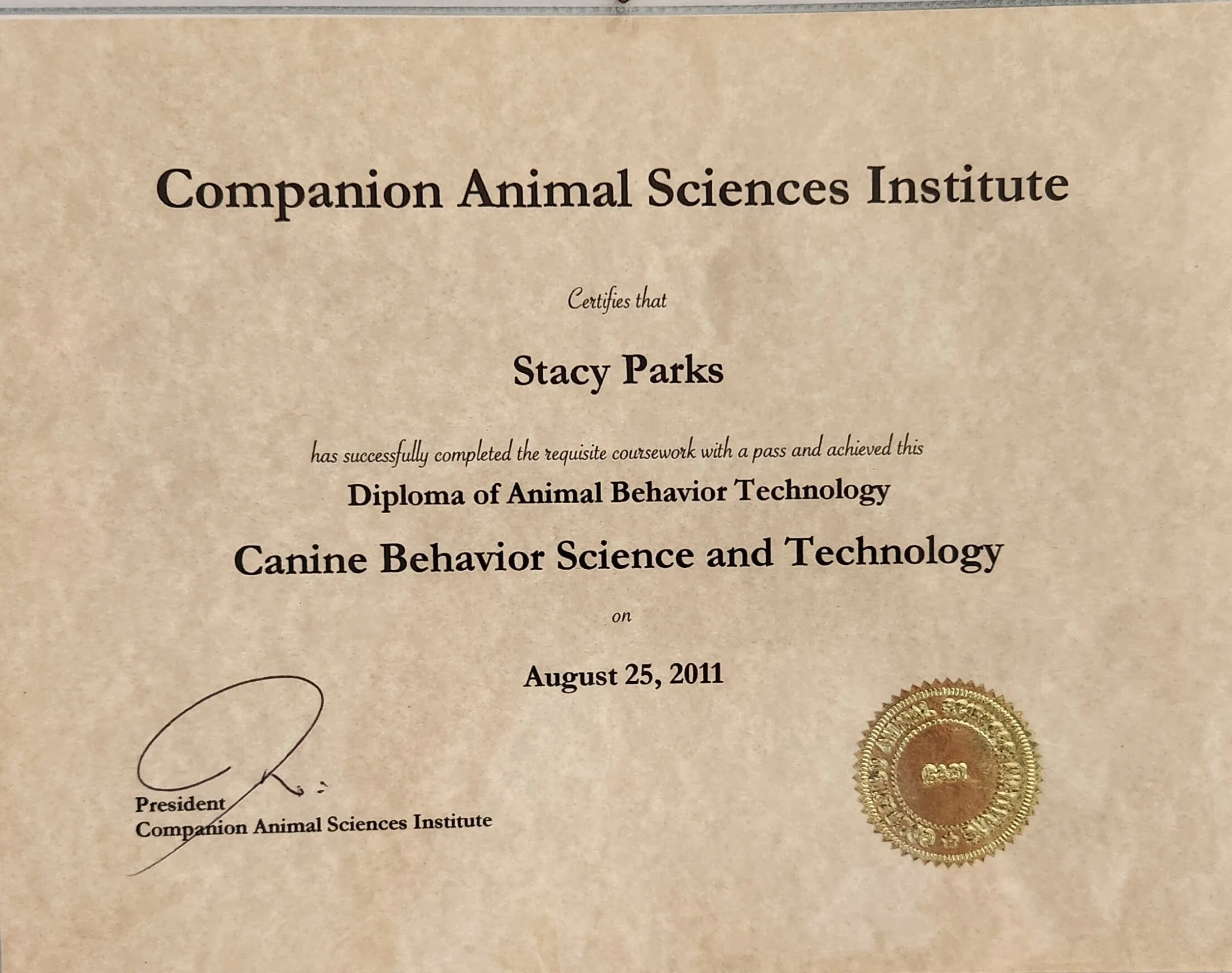 degree in canine science and technology