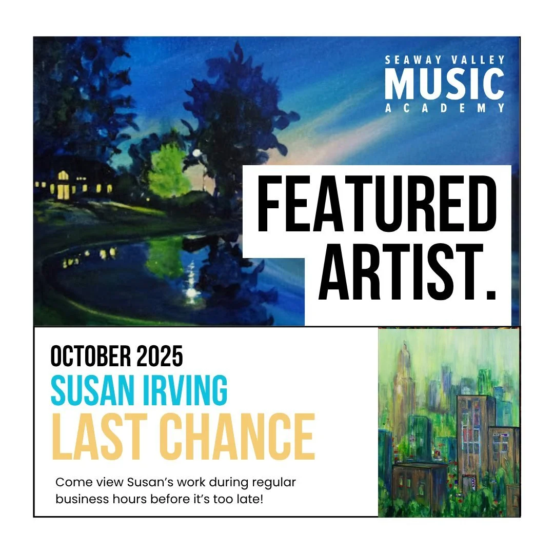 You've only got two more weeks to take in Susan's art! 
Stop in today!
