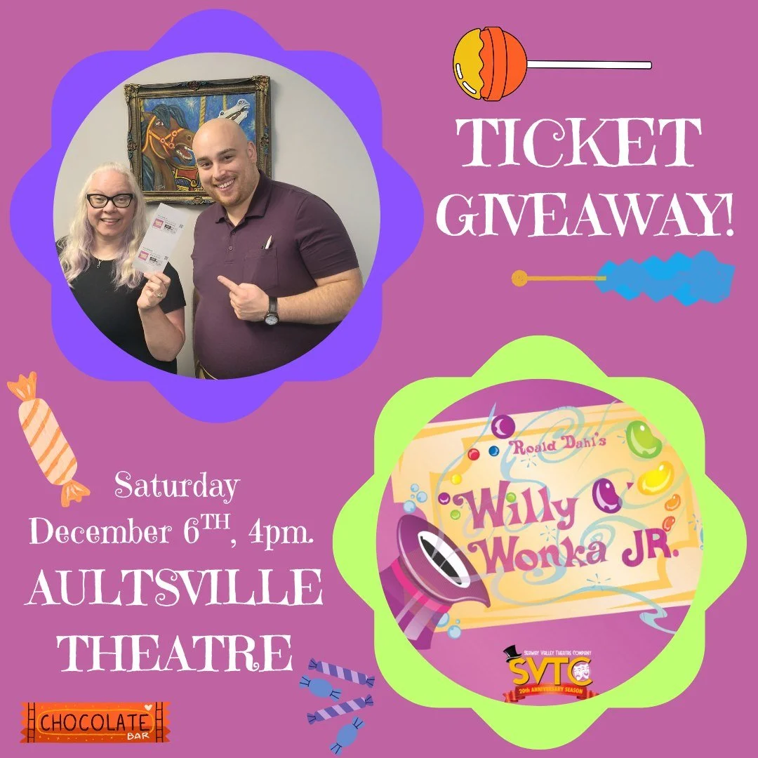 To celebrate community theatre and Seaway Valley Music Academy's  students' involvement, we're super excited to announce that #SVMA is giving away TWO tickets to @seawayvalleytheatrecompany's  production of Willy Wonka Jr. on December 6th at 4pm!

Al