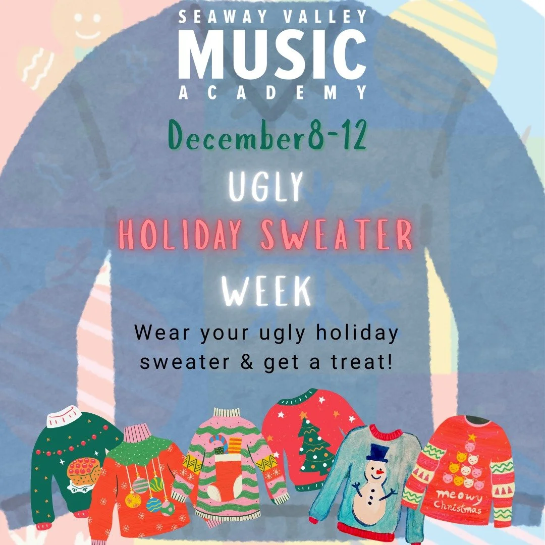 The holidays are full of pretty lights and magical snowy scenes, but here at SVMA, we want to celebrate the ugly side 😝

This week, students who wear their ugly holiday sweaters will receive a holiday treat! 

We can't wait to see your looks!