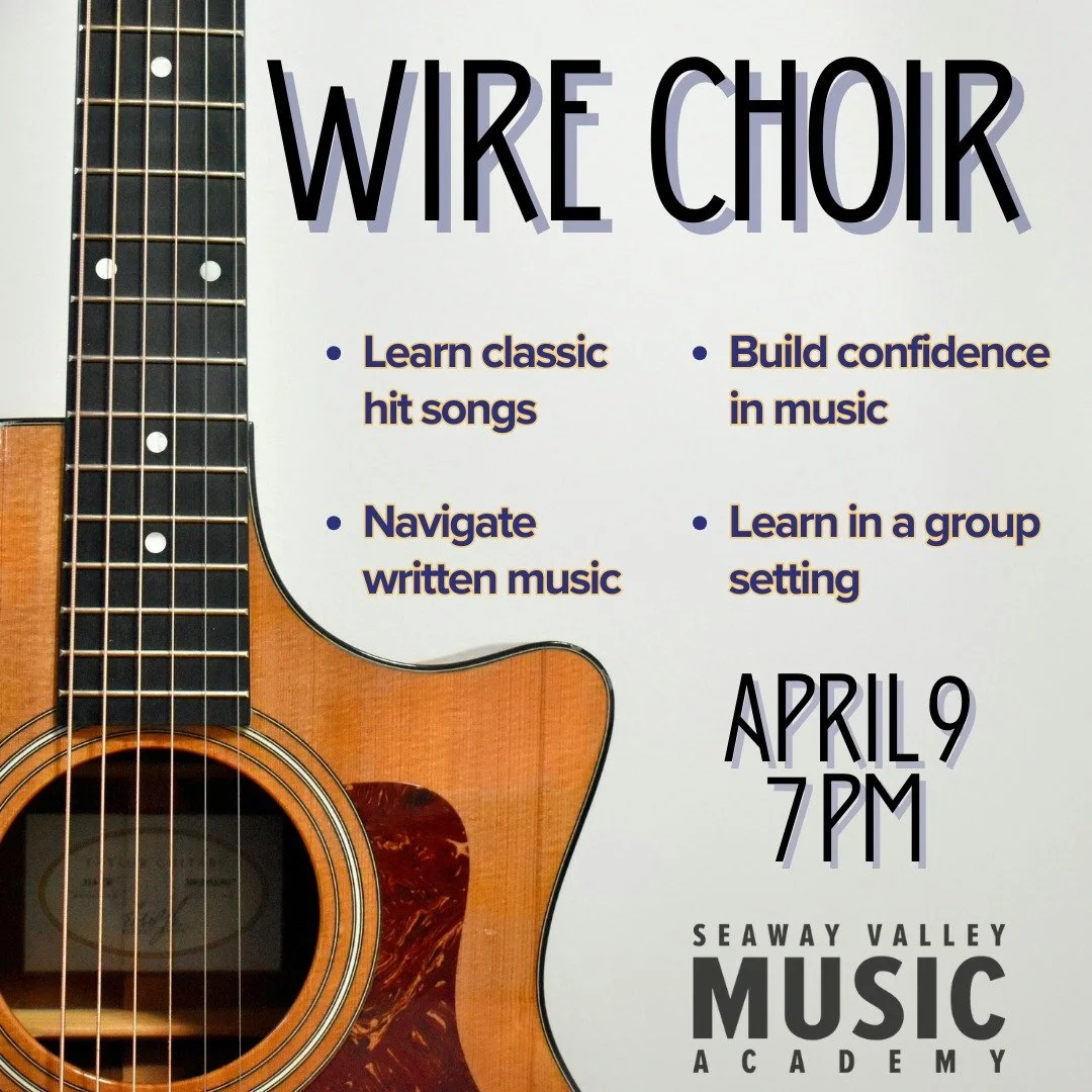 Get ready for April's edition of the Wire Choir on April 9 at 7:00 pm.

This group class for fretted, stringed instruments meets once-a-month to work on playing a full song on their instrument. 

For more information, please visit our Facebook event 