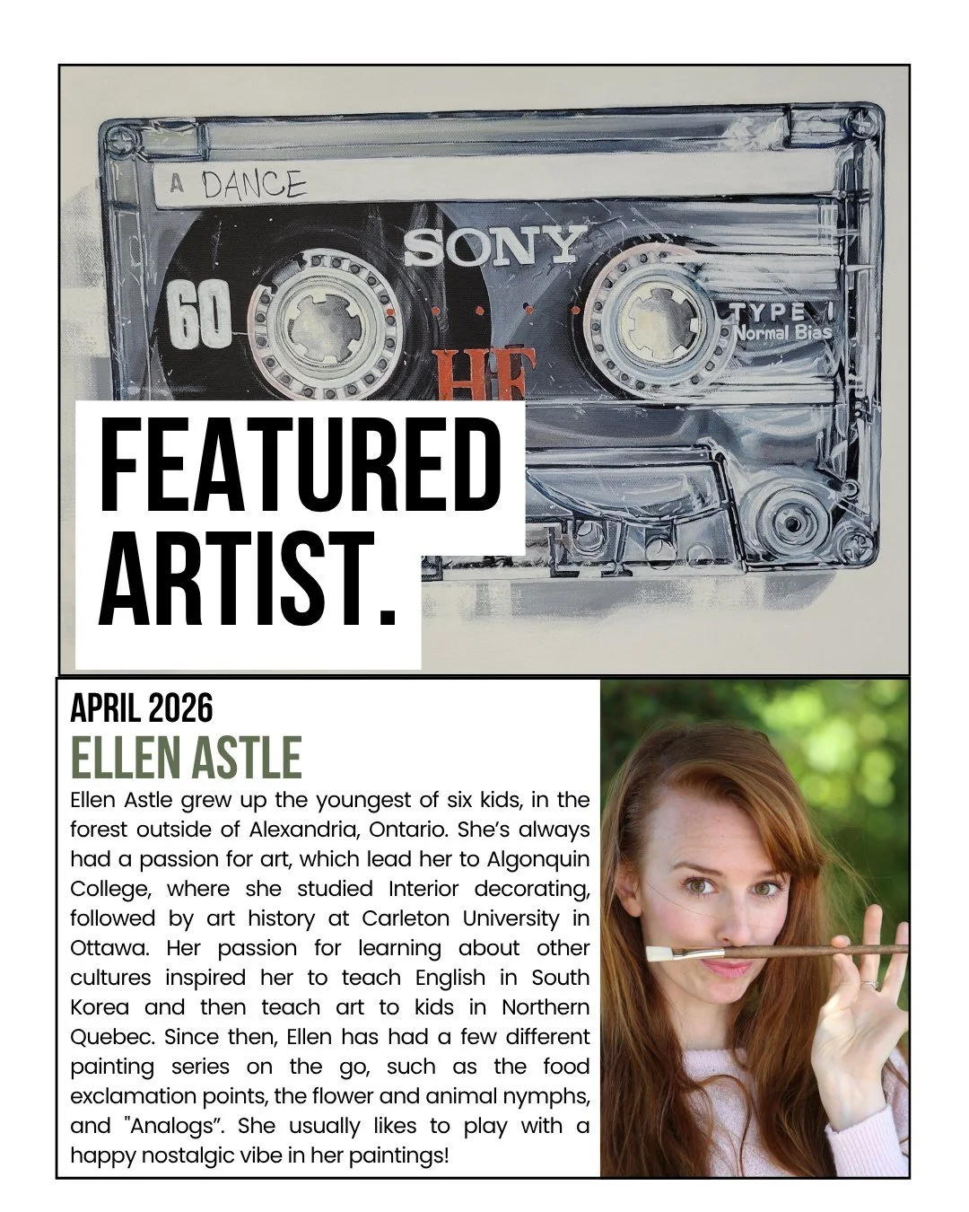 Our walls are alive with the paintings of Ellen Astle for the month of April! 

Her vibrant, nostalgic style will bring a smile to your face as you marvel at the details of each hyper-realistic piece. 

Check Ellen out at #SVMA all month long and be 