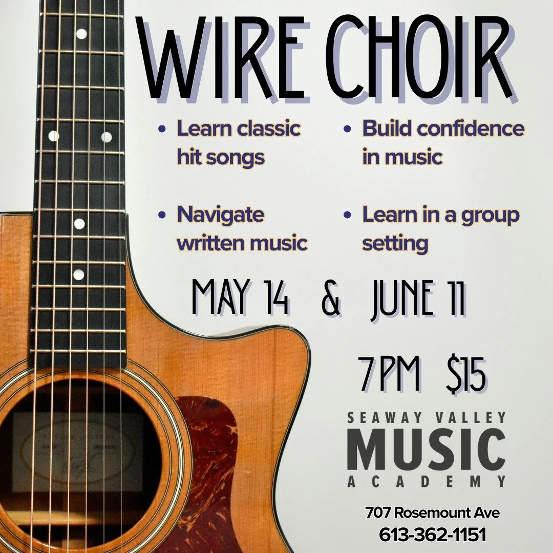 Play classic hit songs, navigate written music, and build confidence in music with the Wire Choir: #SVMA&rsquo;s group music class for fretted string instruments.

Guitar, ukulele, and mandolin players alike congregate at Seaway Valley Music Academy 