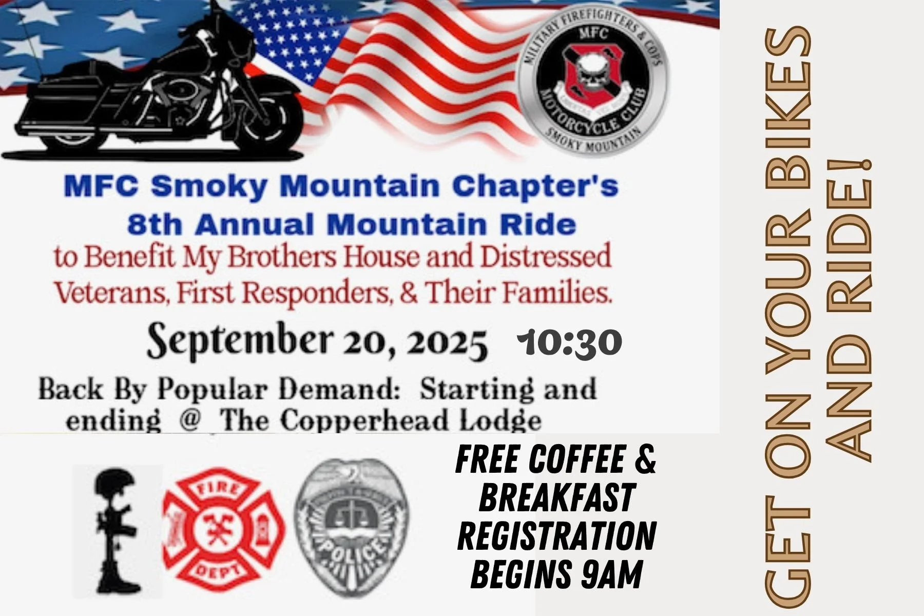 8th Annual Mountain Ride by MFC Smoky Mountain Chapter! Ride for a Great Cause!
