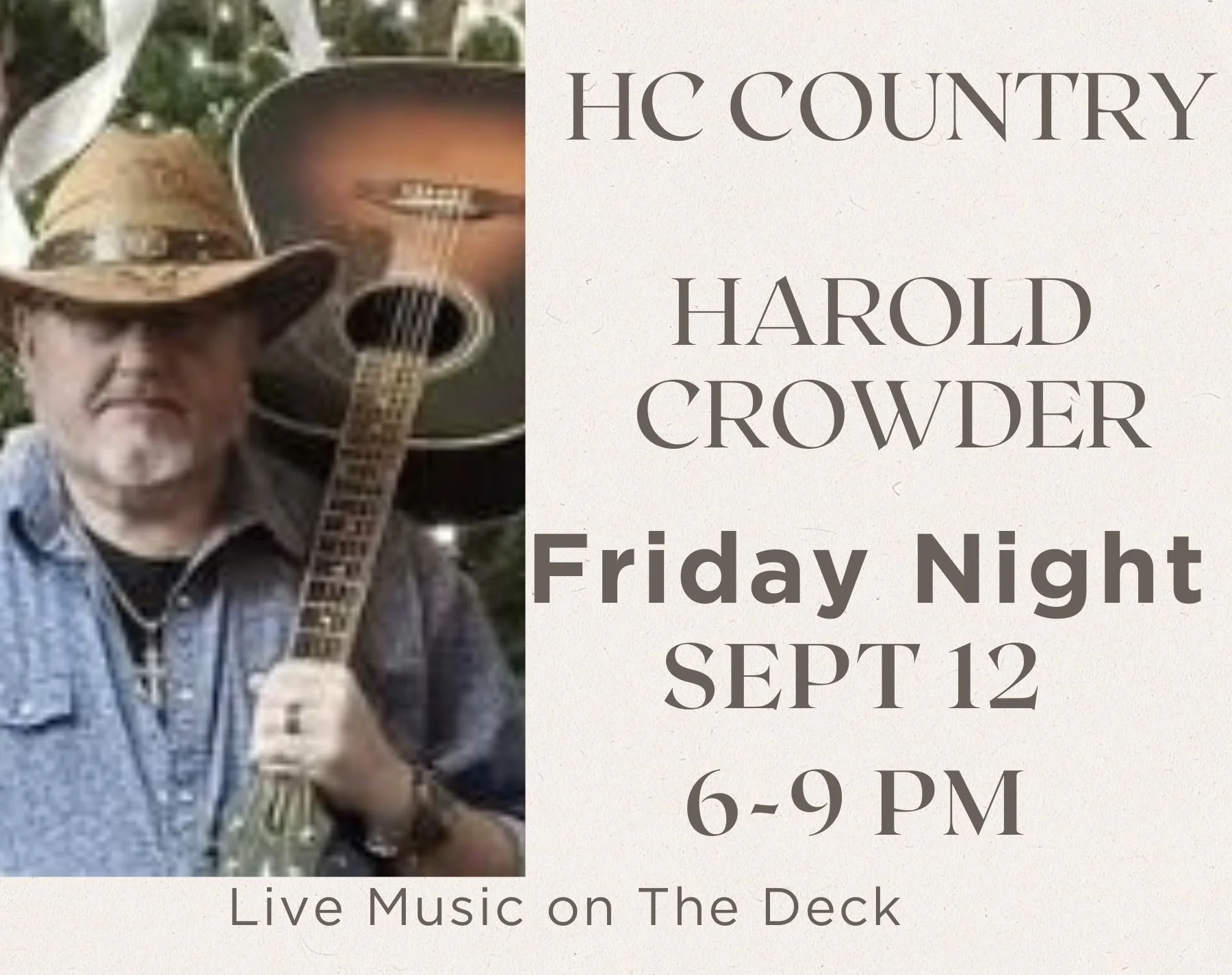 Harold Crowder - Live Country Music at The Copperhead Lodge