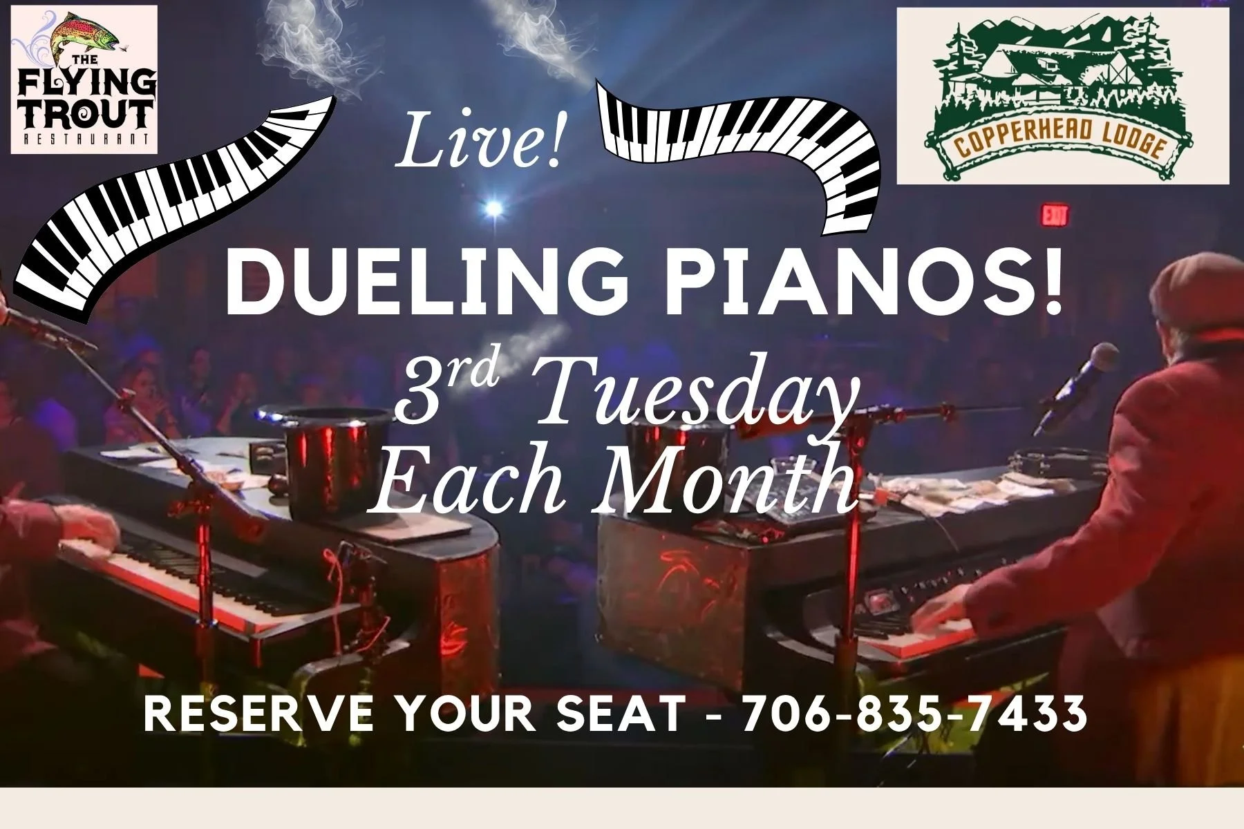 Dueling Pianos!  The 3rd Tuesday Every Month