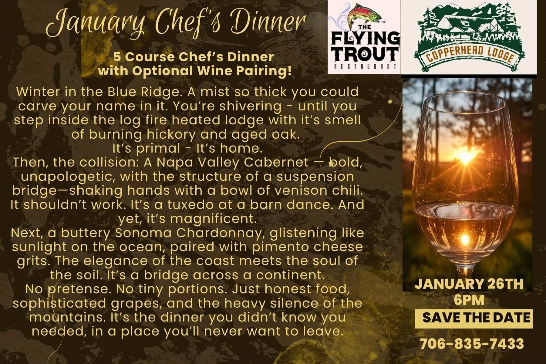 5 Course Chef's Pairing Dinner