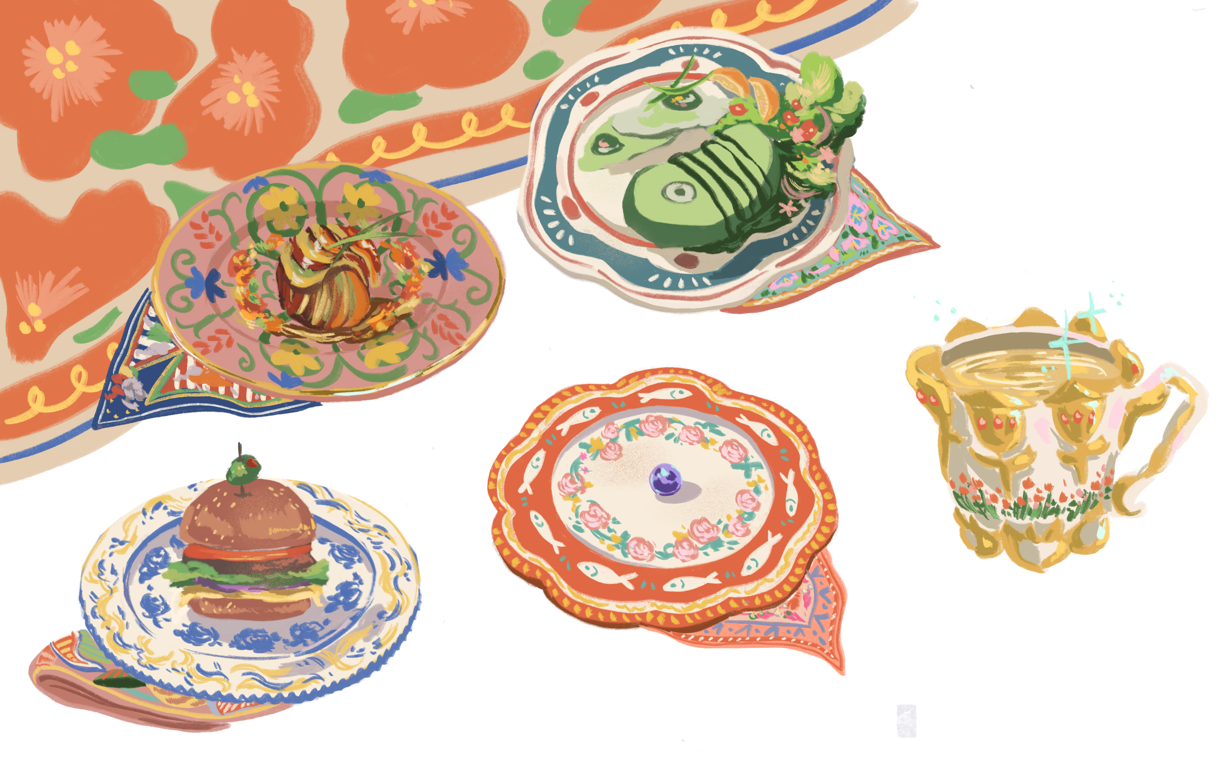 Fantastic Foods and Where to Find Them spot graphics for Penn Appétit Magazine. 2022