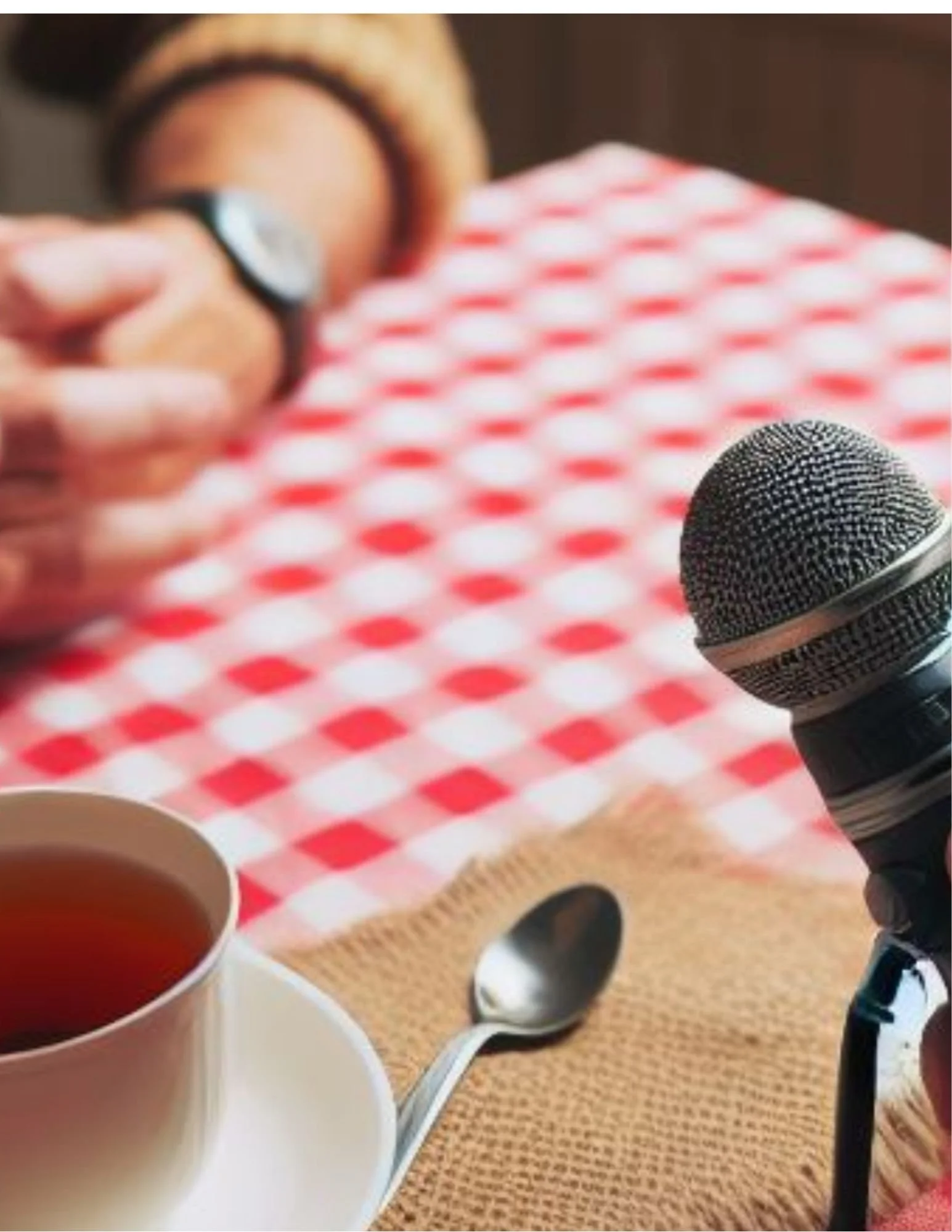 Microphone, hands, table