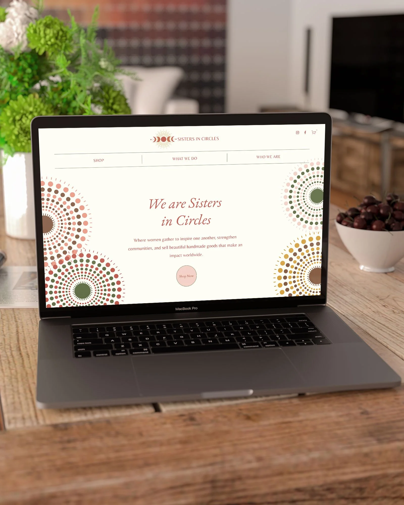 Soft, approachable, modern ecommerce website design for Sisters in Circles, a nonprofit supporting women in Africa