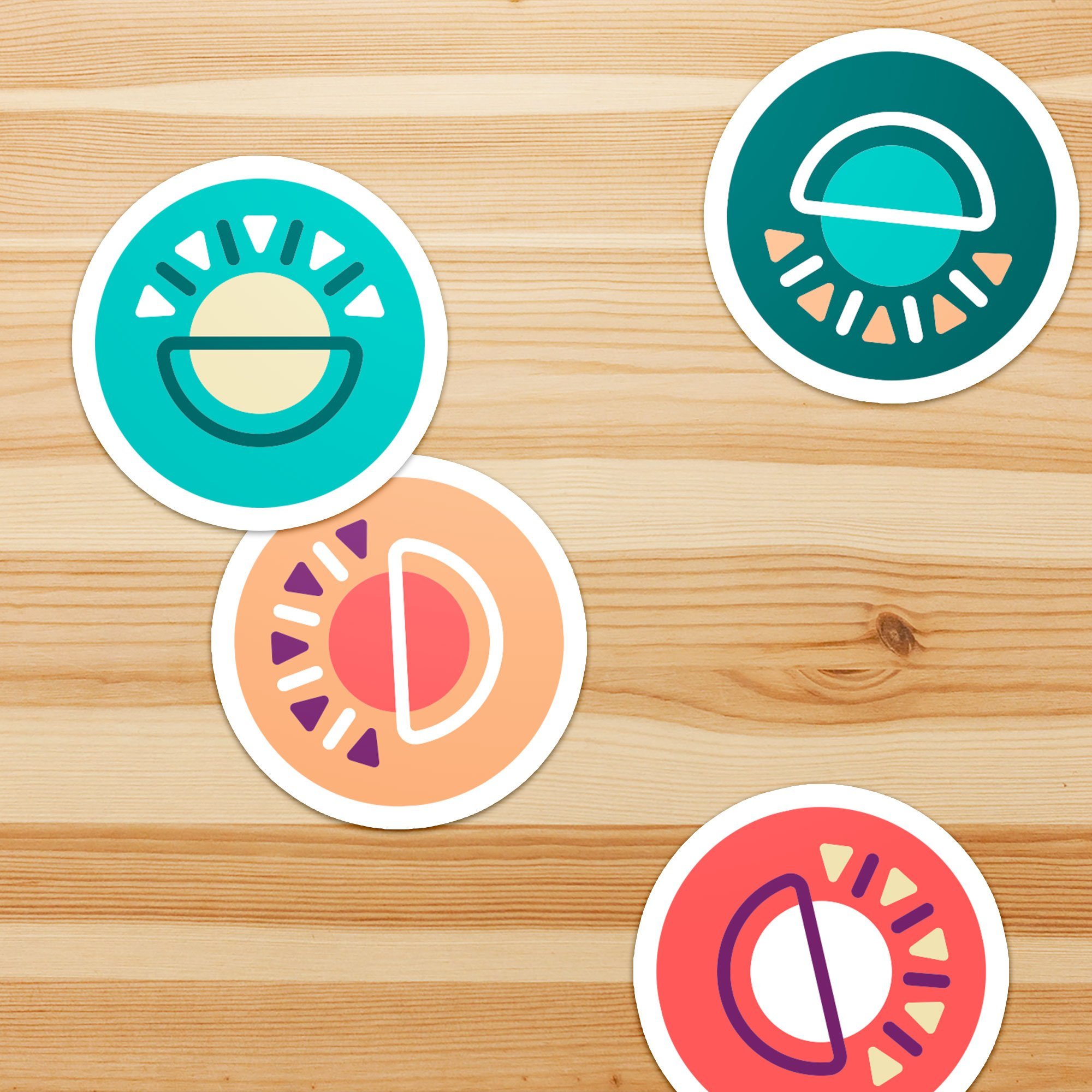 Abstract brand icon sticker designs for Georgia yoga studio