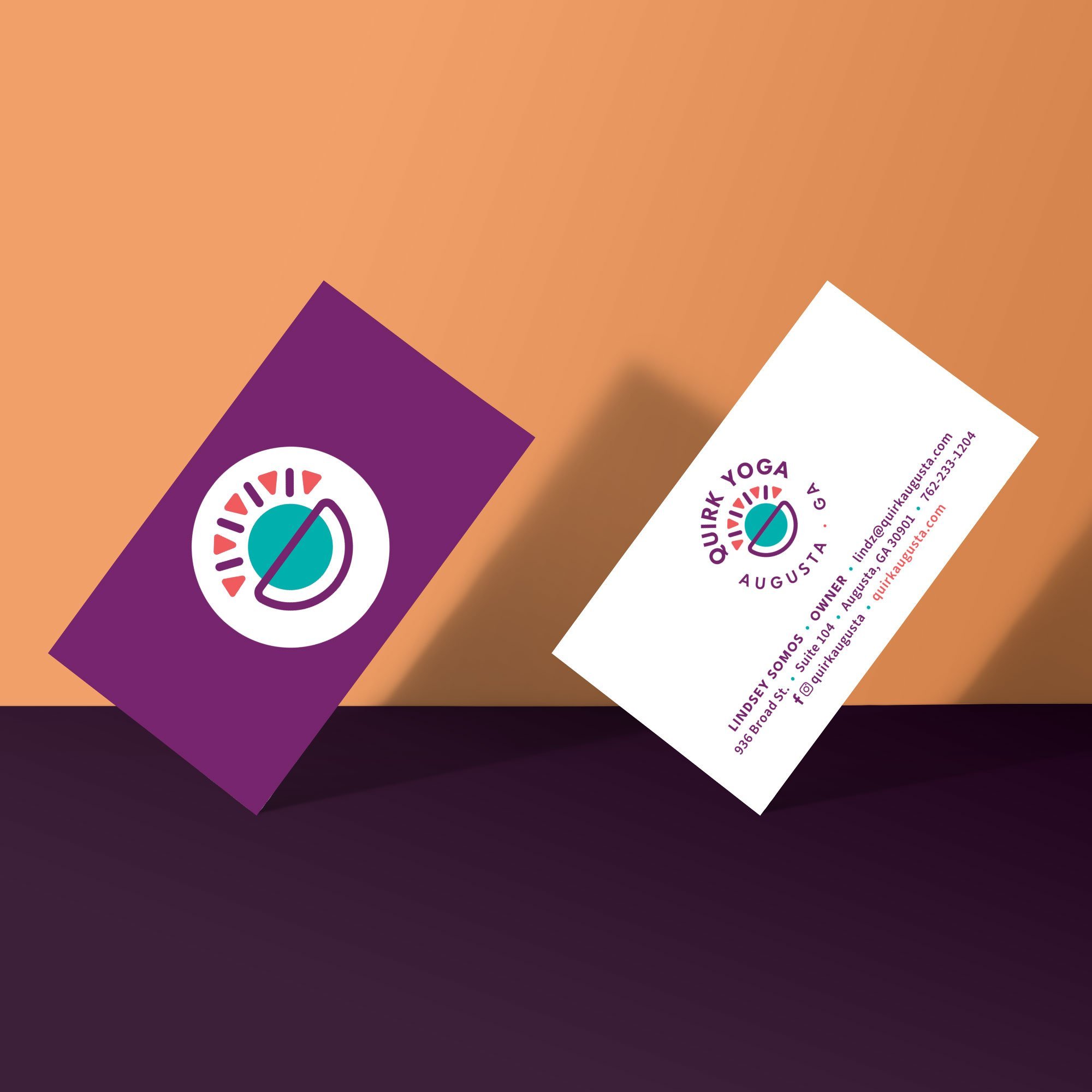 Branding business card layout design for yoga teacher