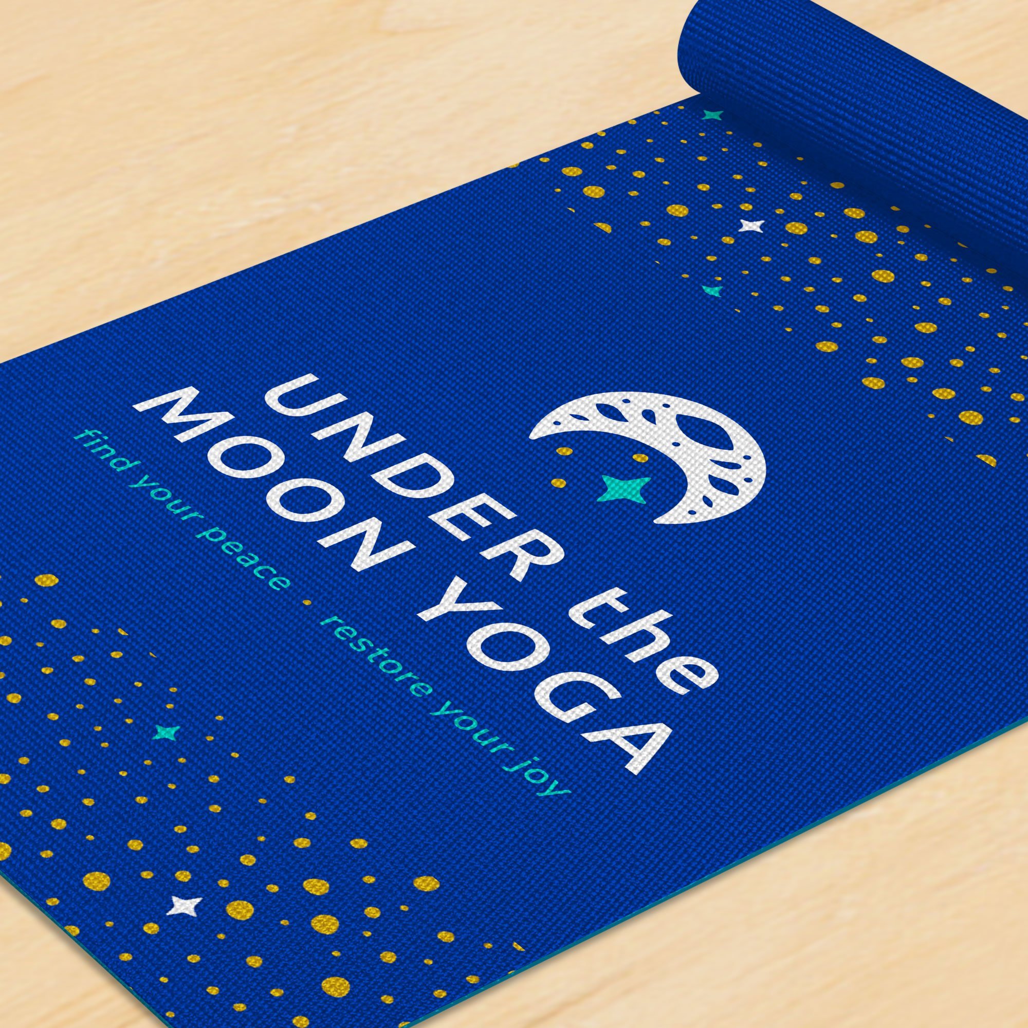 Bold, colorful moon logo design for New England yoga studio