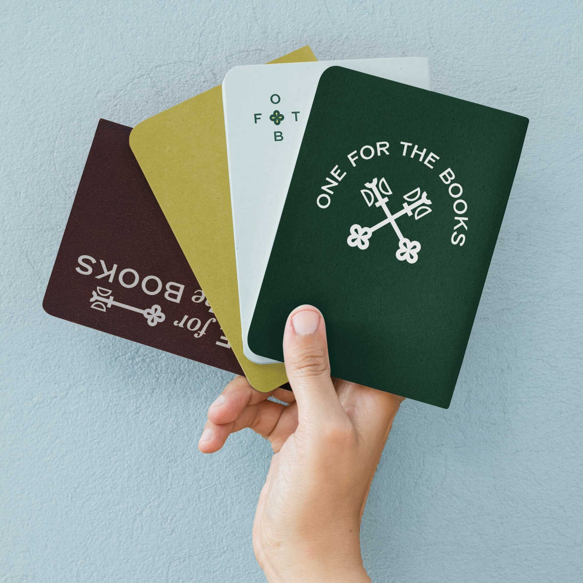 Custom branded notebooks for One for the Books strategic marketing agency