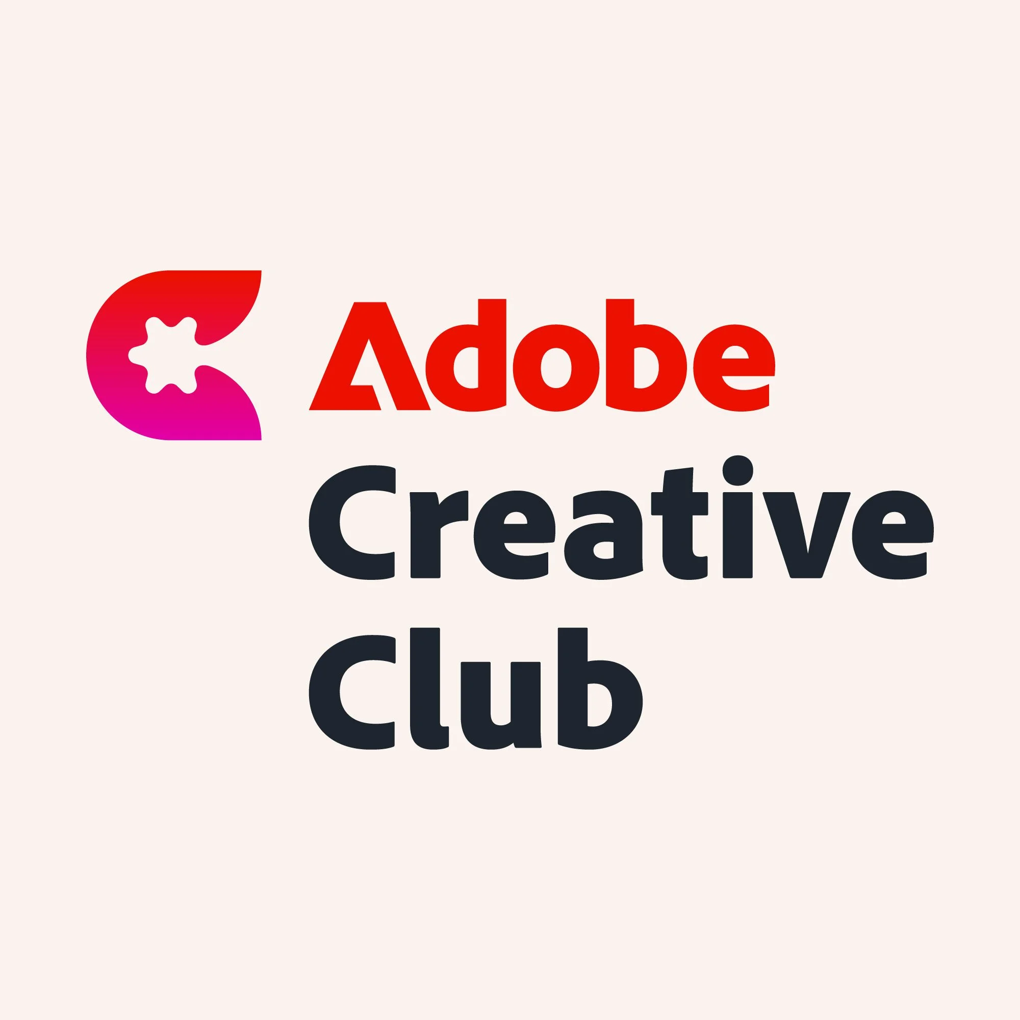 Adobe Creative Club | bright, modern, professional logo design with red and pink gradient for Adobe's meetups and dinner parties for creatives around the world