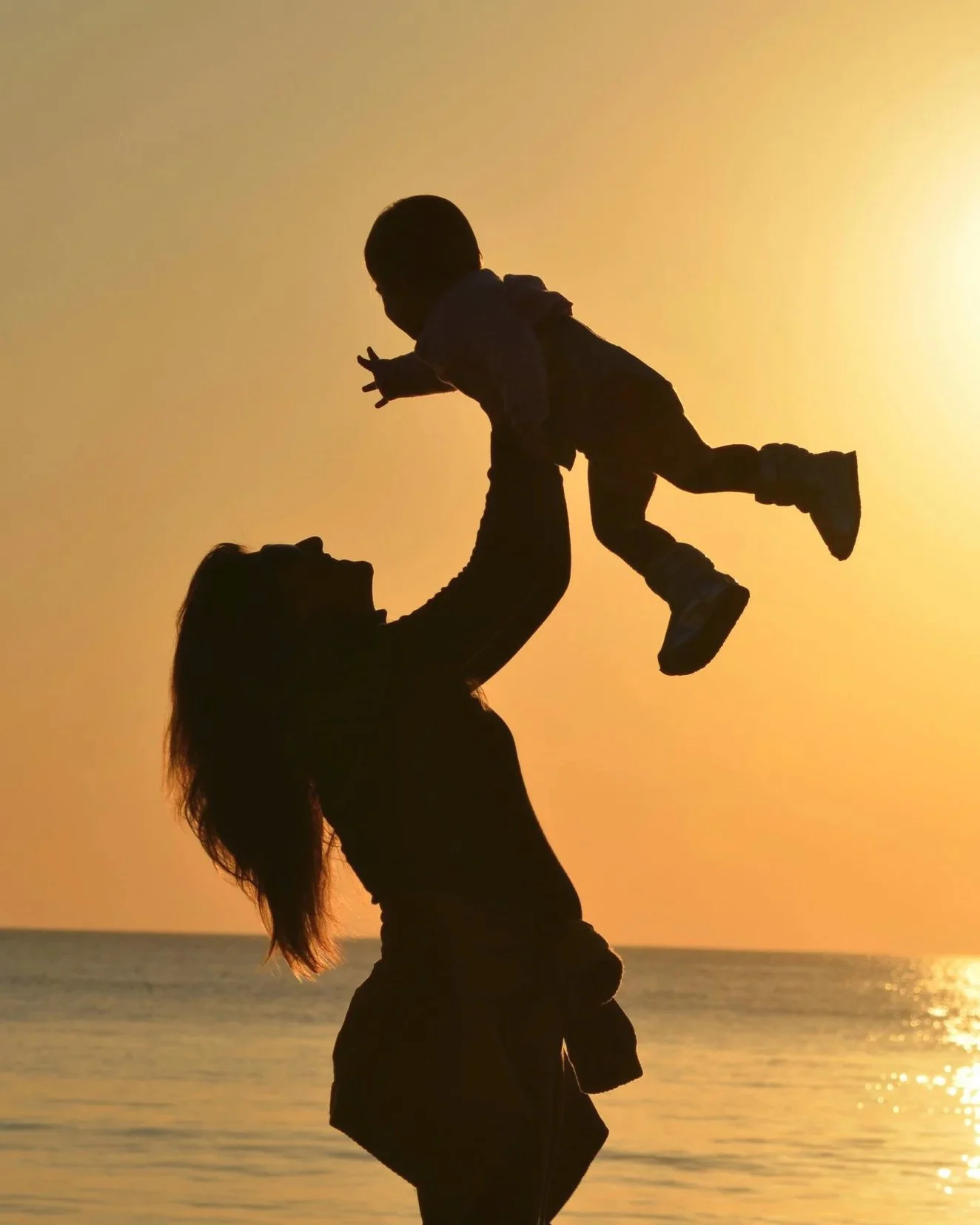 Mother holding child