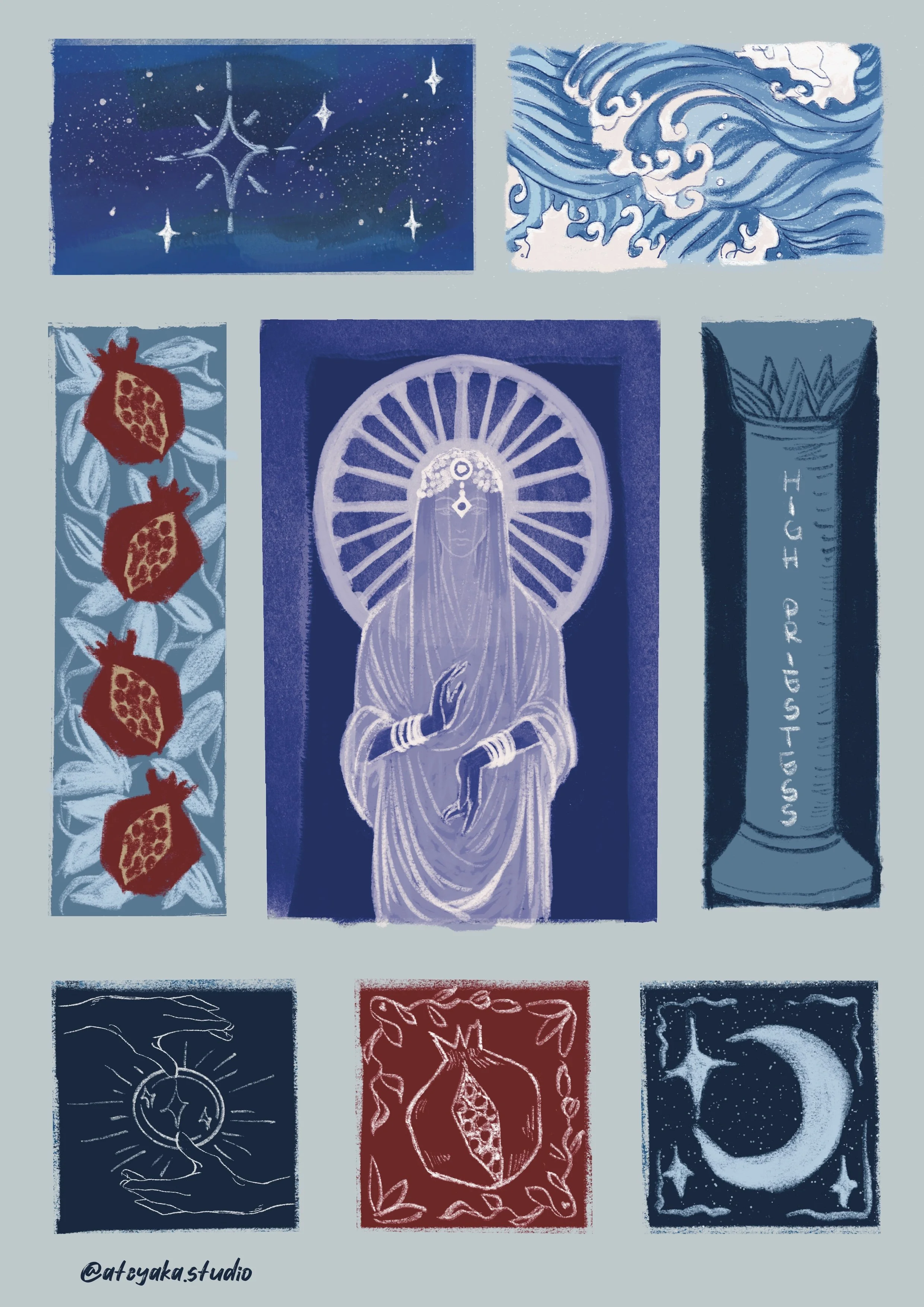 Sticker Sheet A6 "The High Priestess"