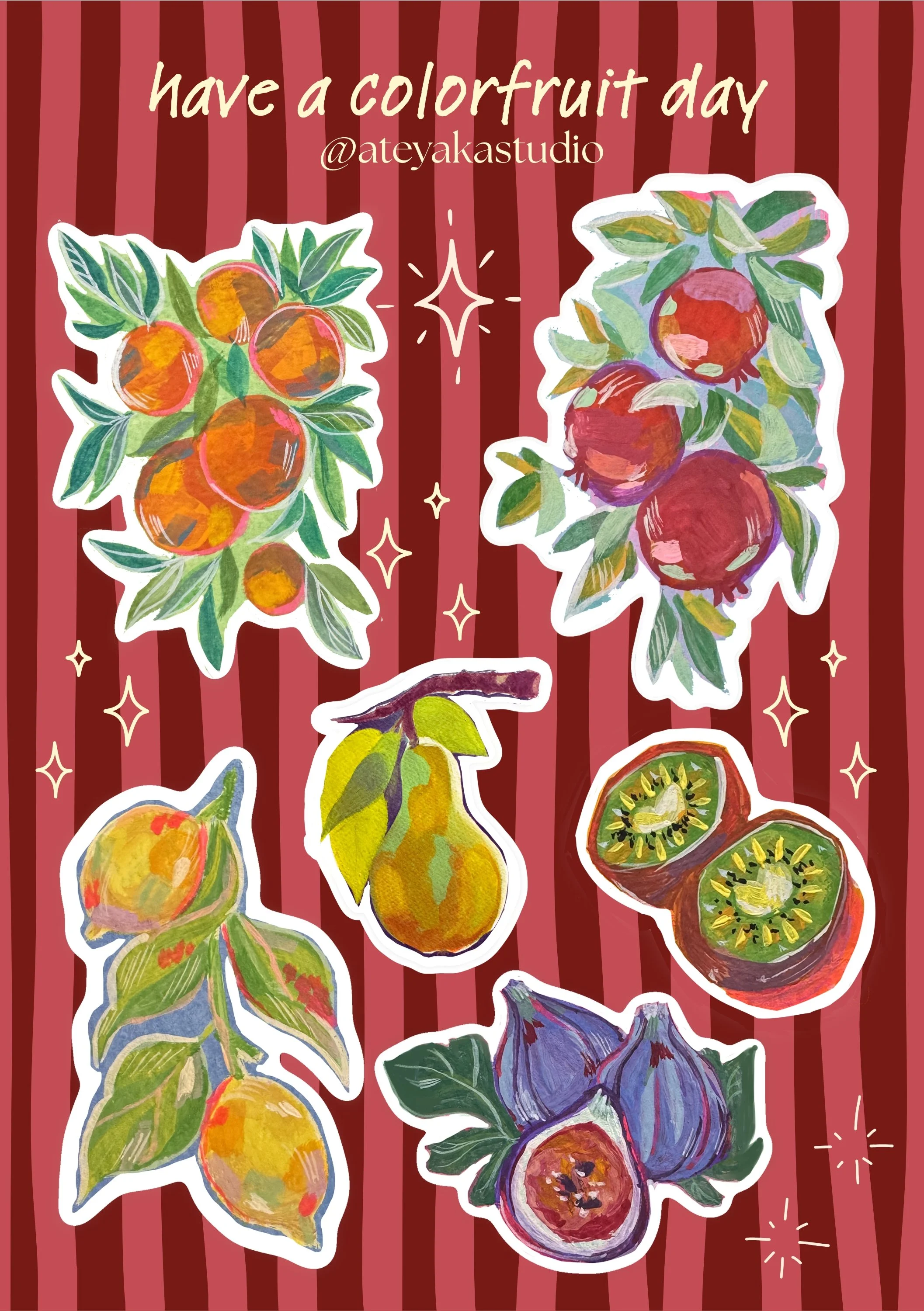 Sticker Sheet A5 "Have a Colorfruit Day"