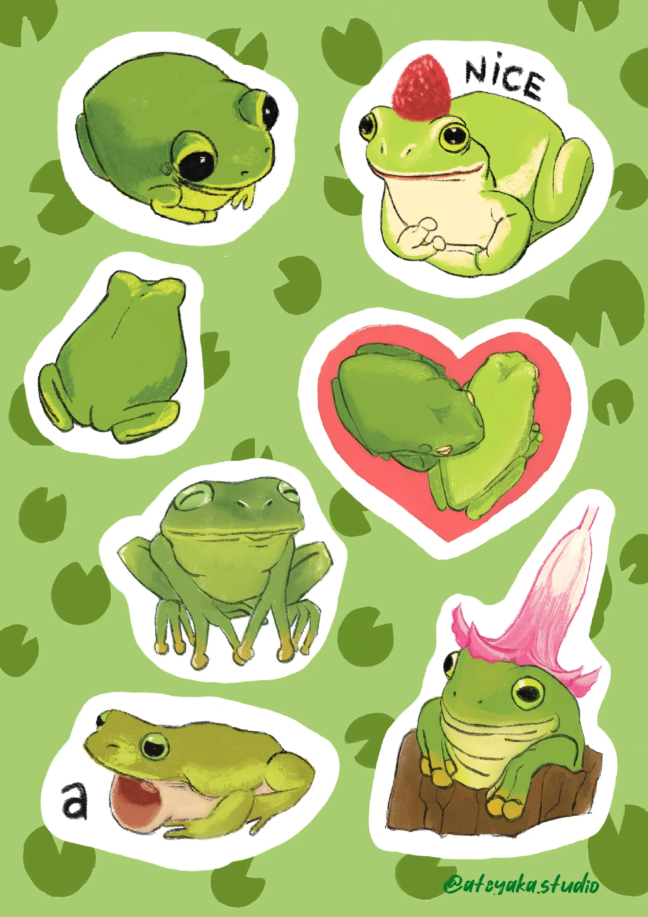 Sticker Sheet A6 "Froggies"