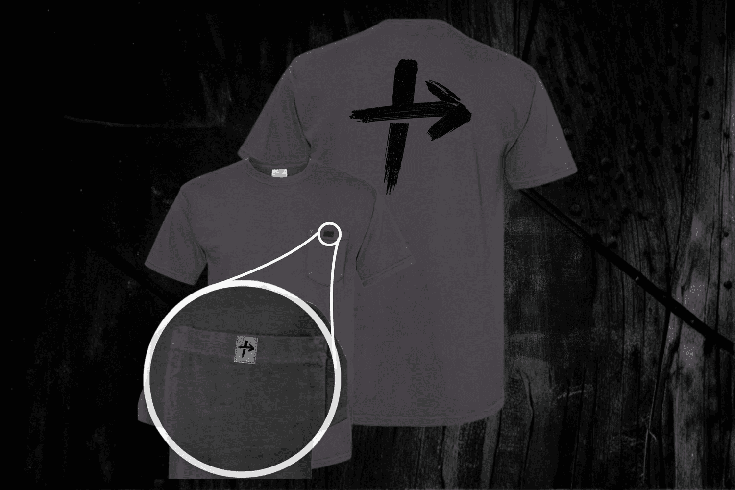 Pocket Patch Tee · Grey — Move Forward