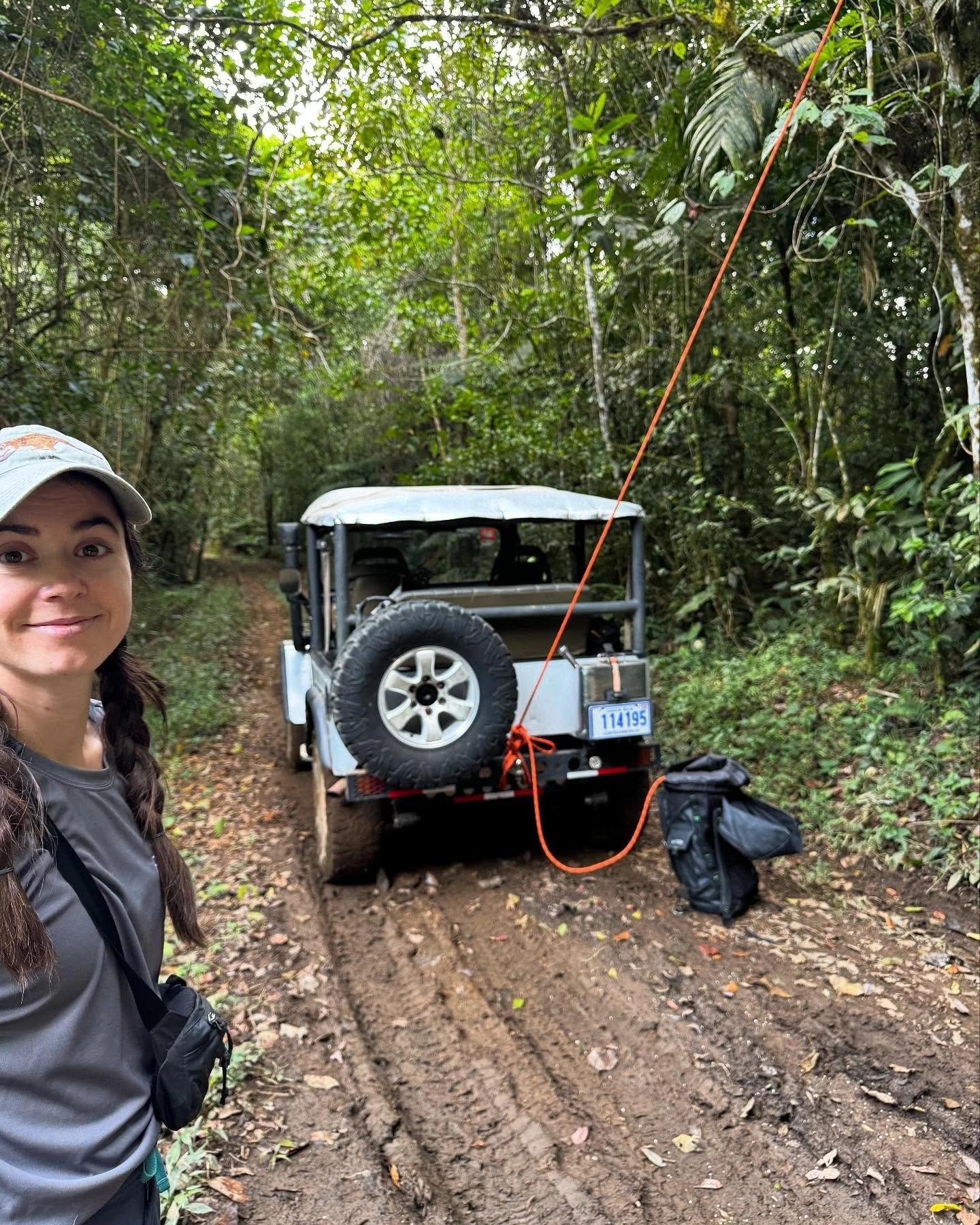 Hard at work@putting listening nodes up trees in Costa Rica with Kinley Ragan from the Phoenix Zoo