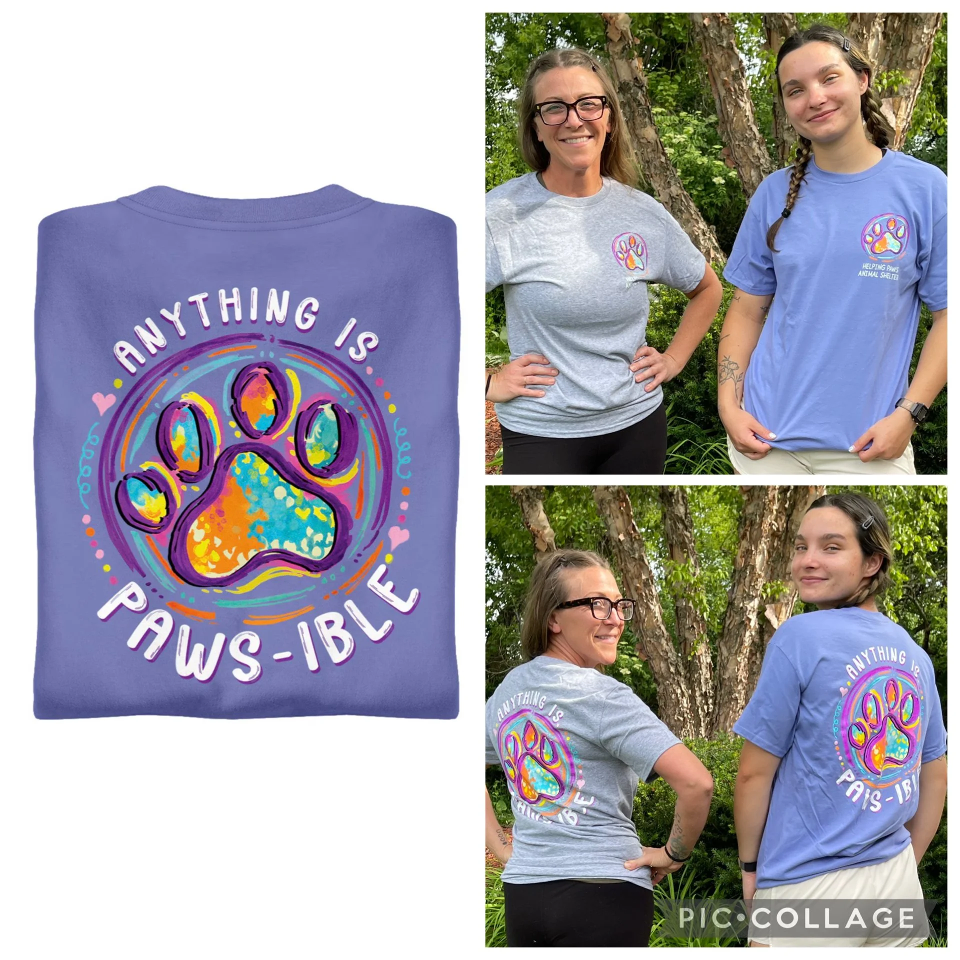 "Anything is Paws-ible" t-shirt sale