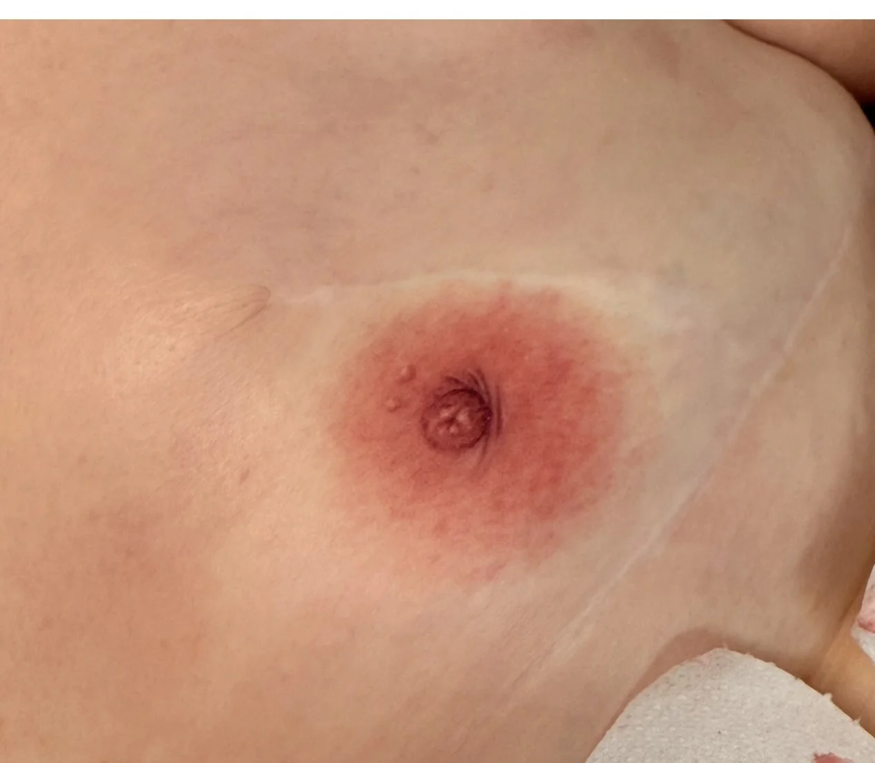 Areola- Nipple Complex on flat skin. Using realism skills to create illusion of protrusion. Newcastle upon Tyne.