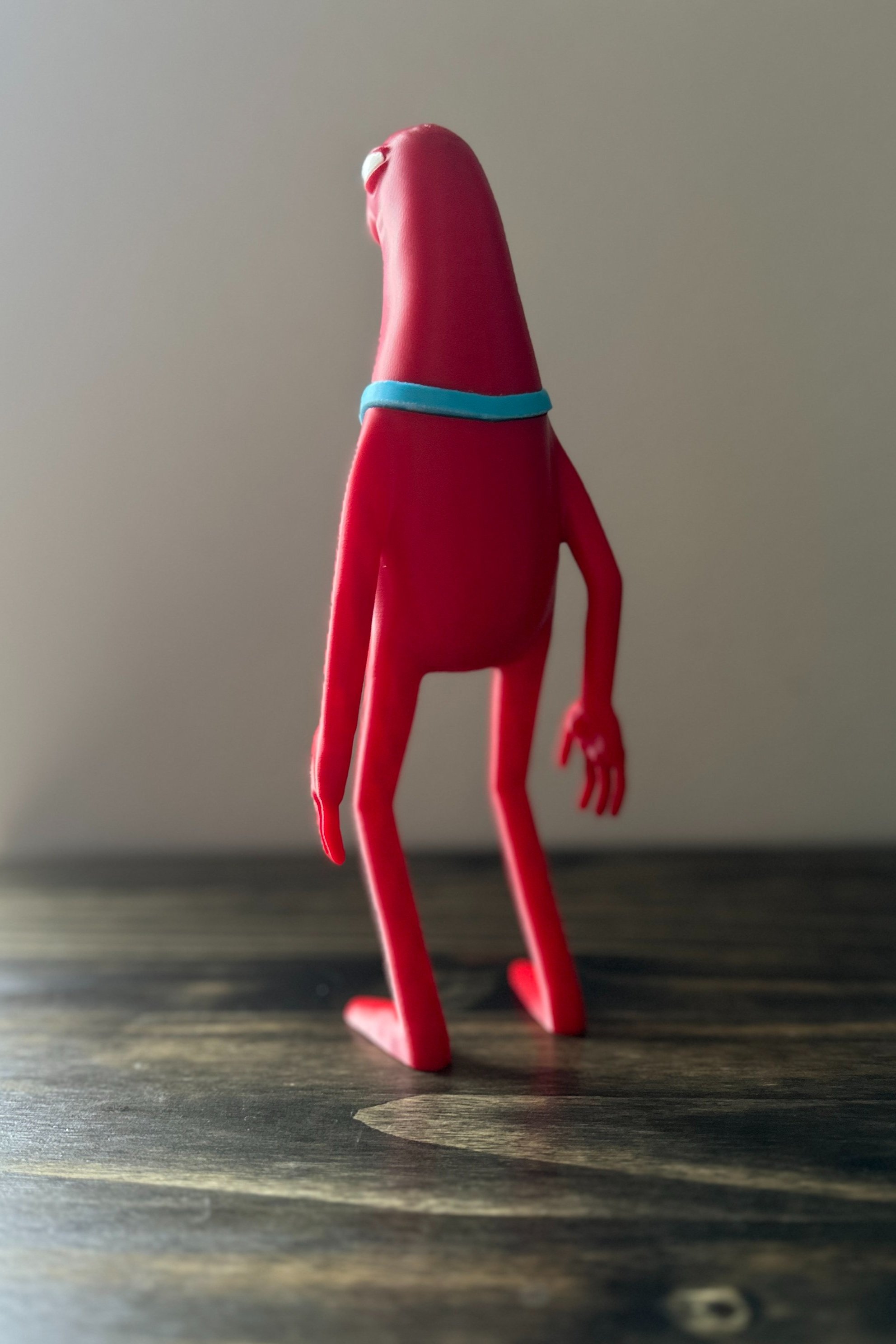 3D printed Allan Red figure from Smiling Friends. Stands 9.69 inches tall.