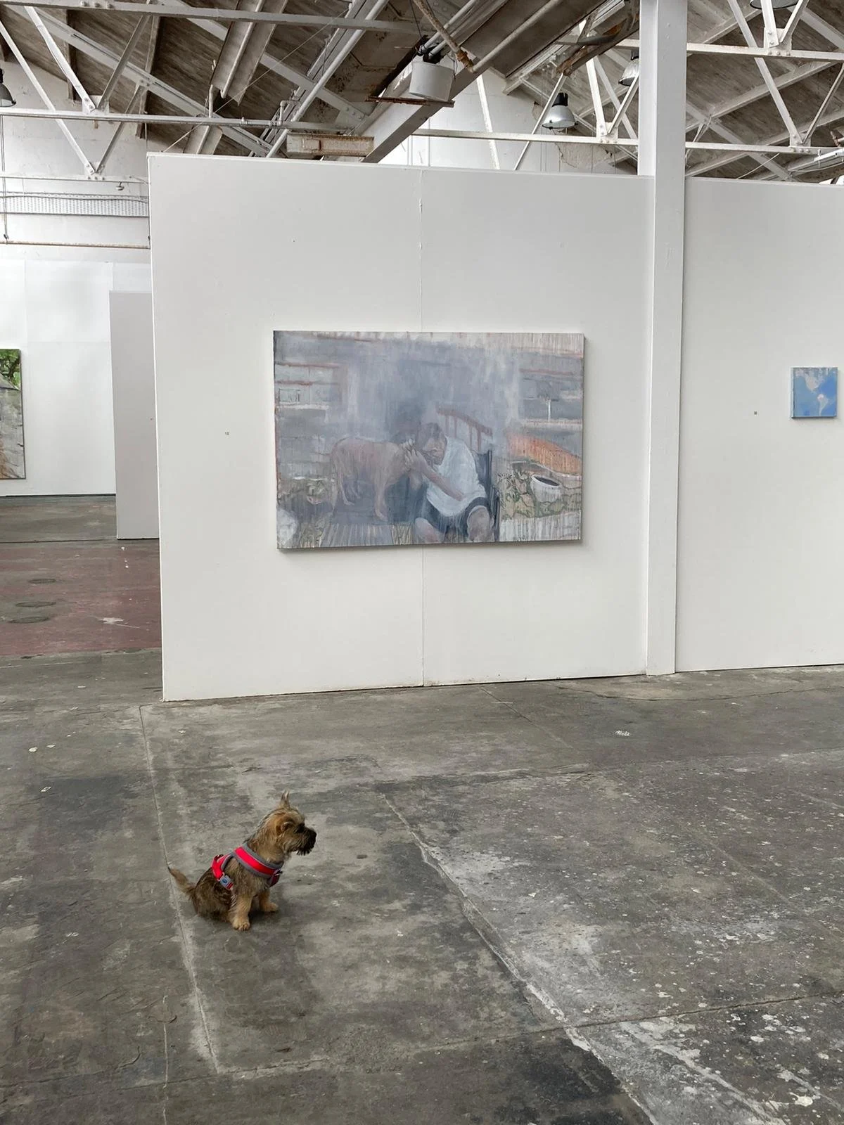 Little friend enjoying the art