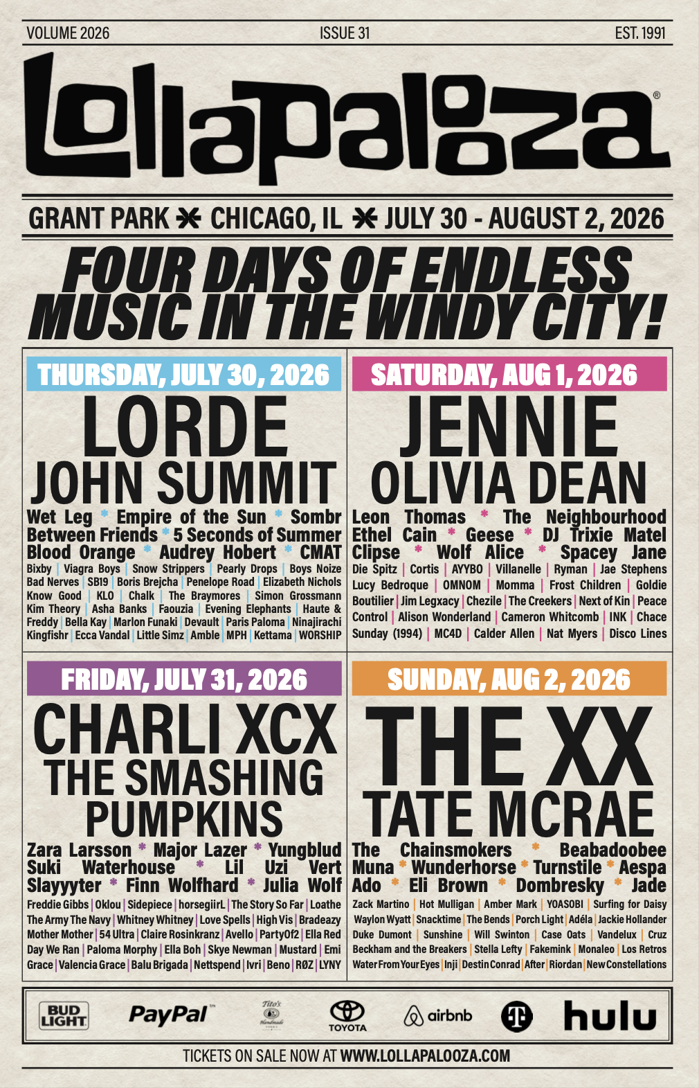 Lollapalooza Event Poster Rebrand - MEJO 482