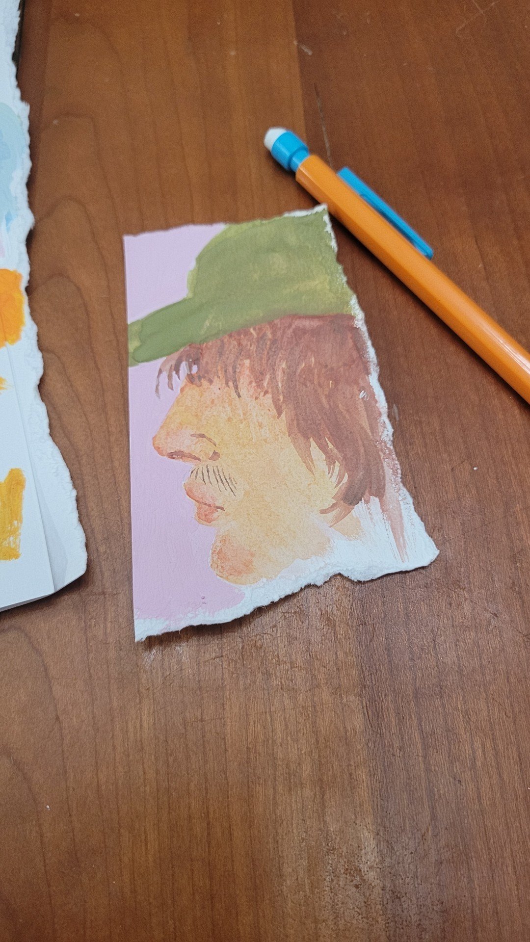 Caroline is always creating, even while talking with friends and family.  A quick painting while Lauren works on her puzzle