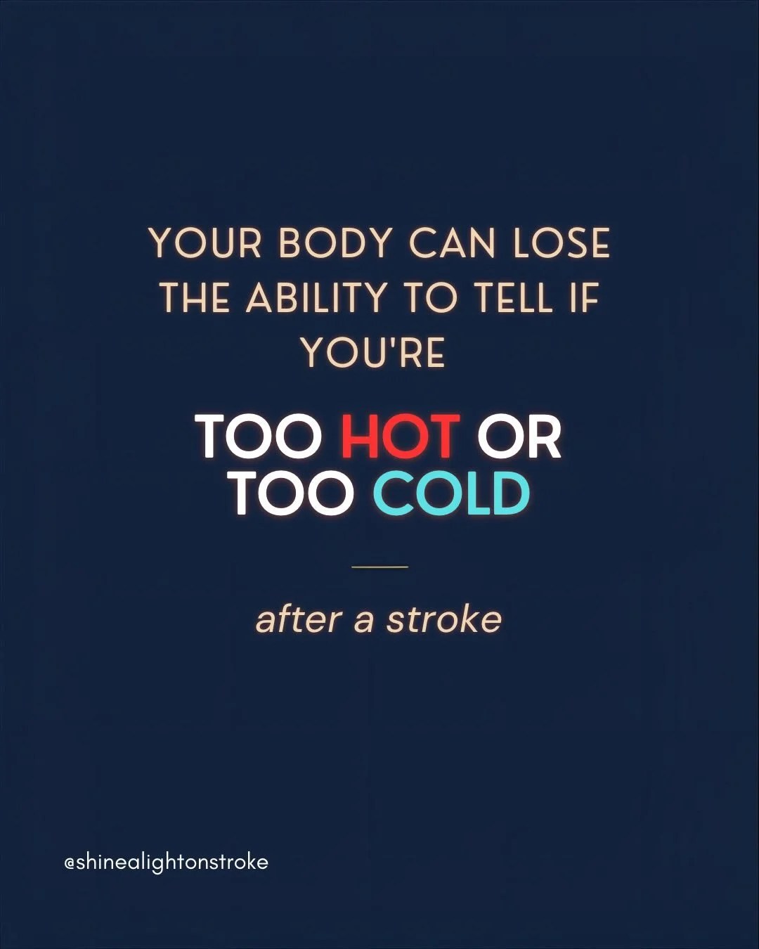 Ever notice that after a stroke, your body just can&rsquo;t handle the heat (or cold) like it used to? 🥵❄️
You&rsquo;re not imagining it.

Some stroke survivors experience impaired temperature regulation, meaning the brain has trouble controlling ho